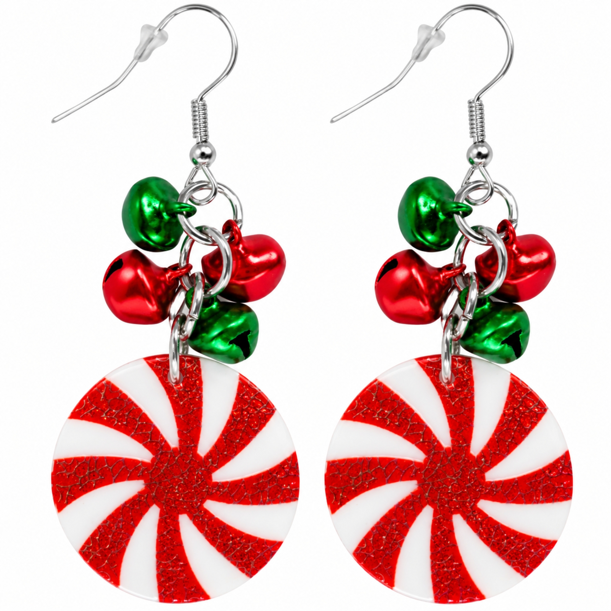 Christmas Candy Swirl Earrings 