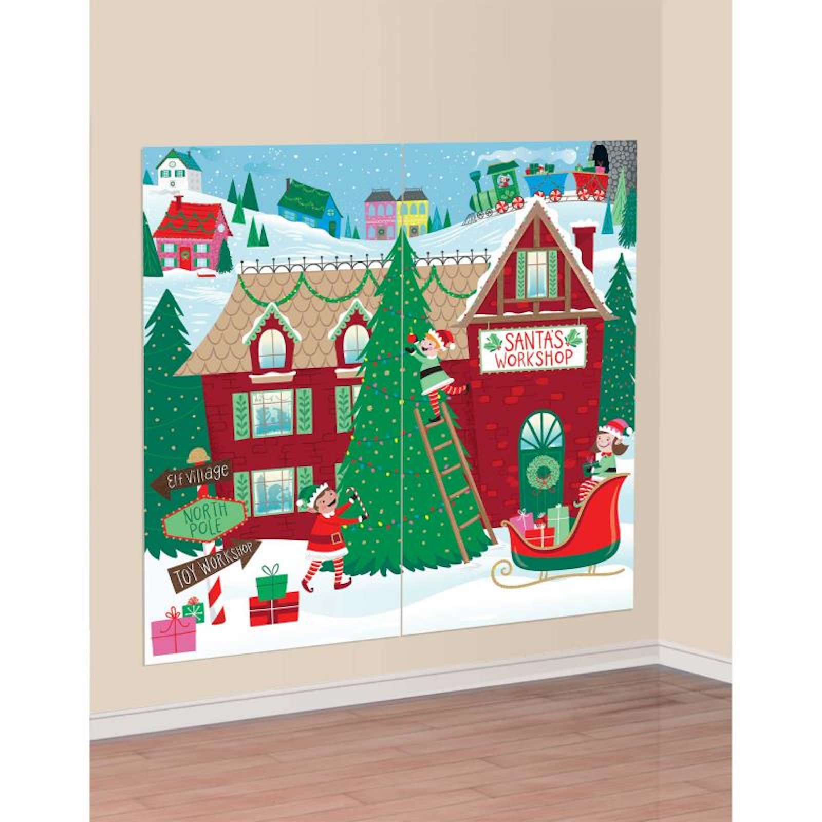 Santa's Workshop Wall Decorating Kit