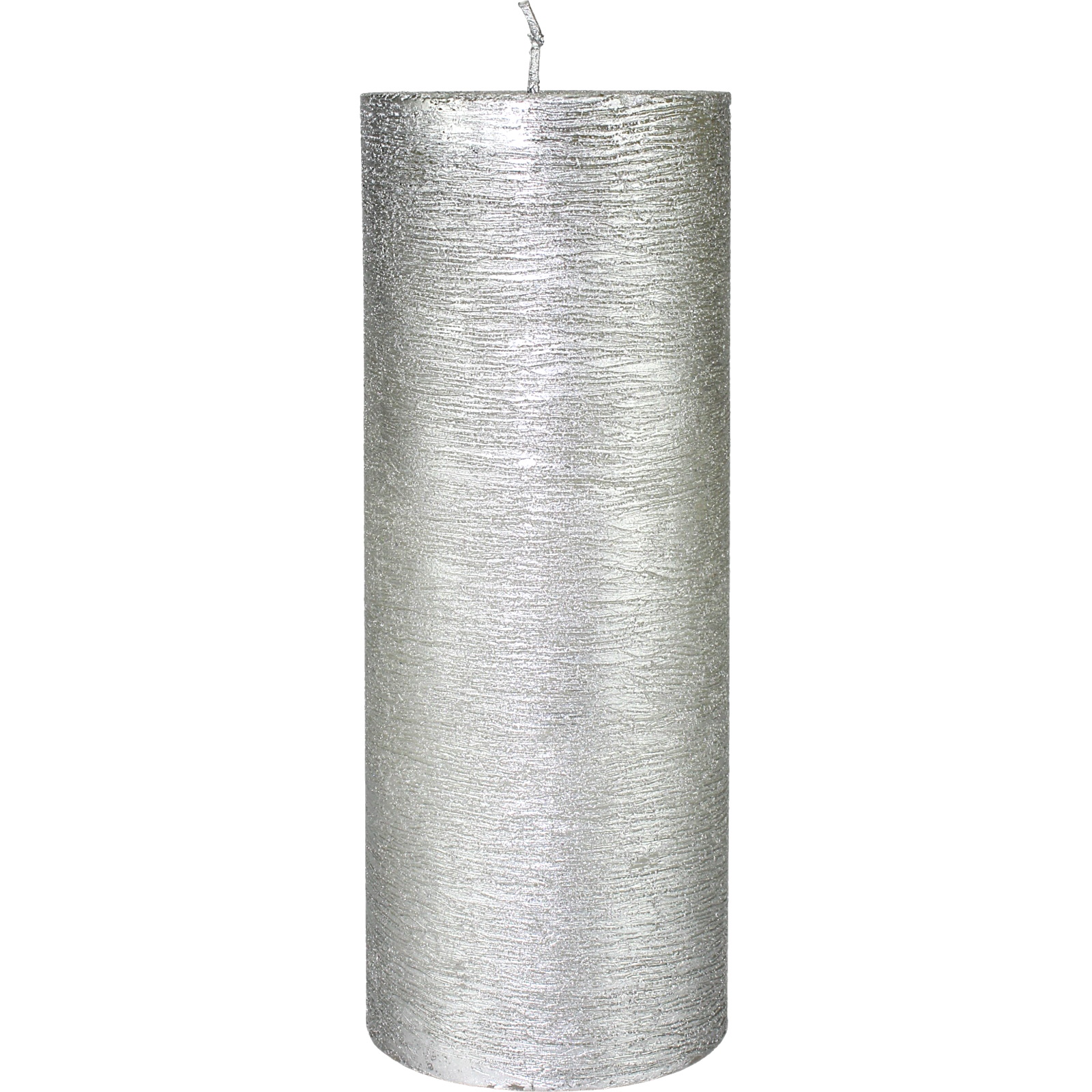 Frankie & Me Textured Silver Christmas Pillar Candle