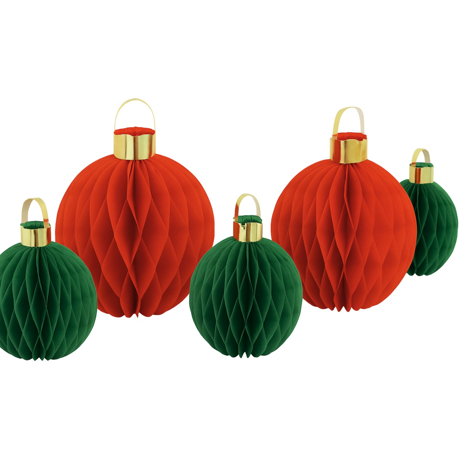Vibrant Christmas Bauble Honeycomb Centrepieces (Pack of 5)