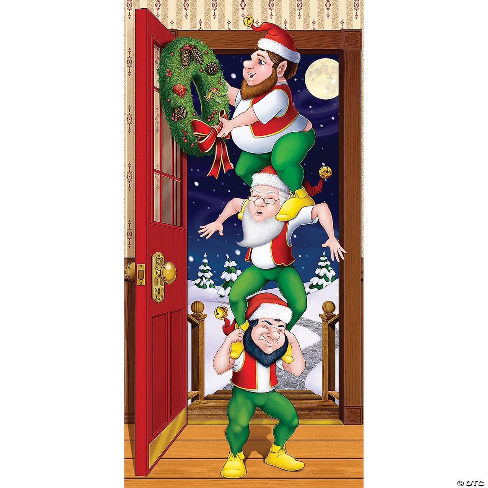 Christmas Elves Door Cover Christmas Decoration