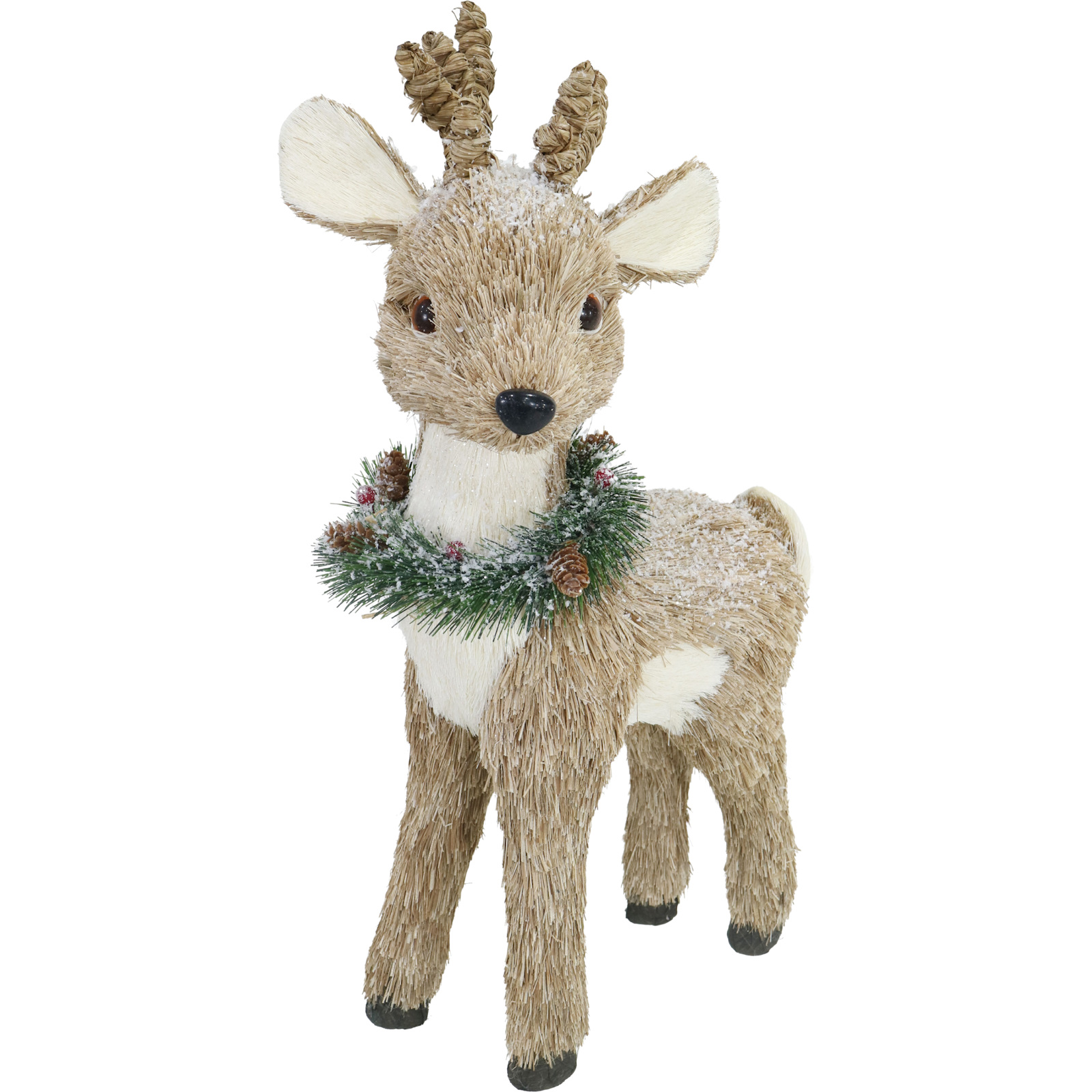 Sisal Snowy Reindeer With Bendable Antlers 40cm