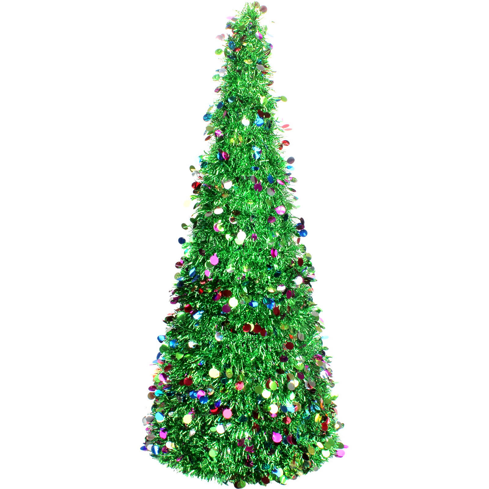 Green Tinsel Tabletop Christmas Tree 64cm