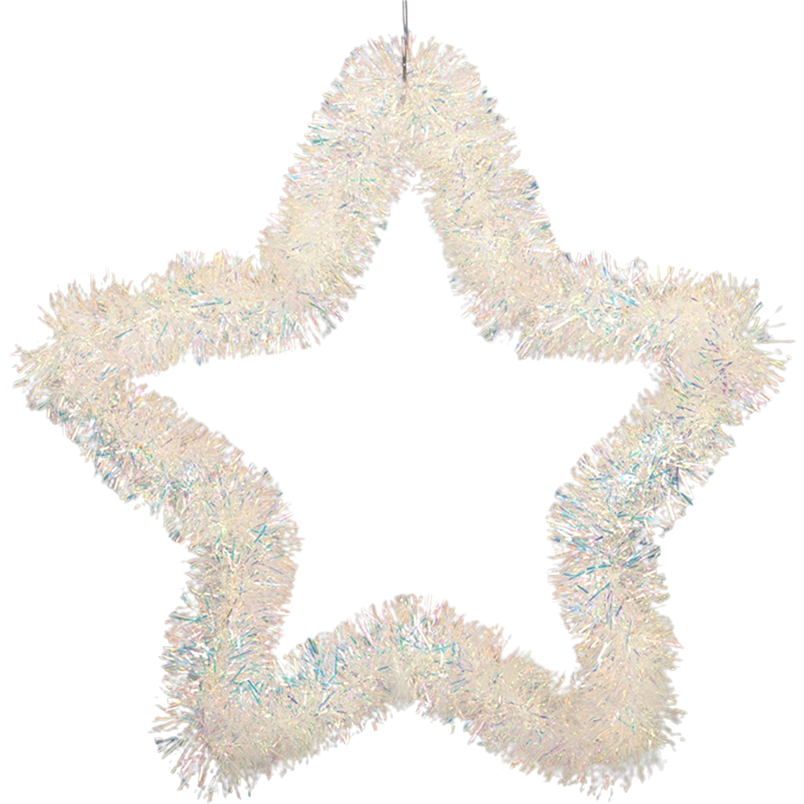 Iridescent Star Tinsel Wall Decoration 30cm