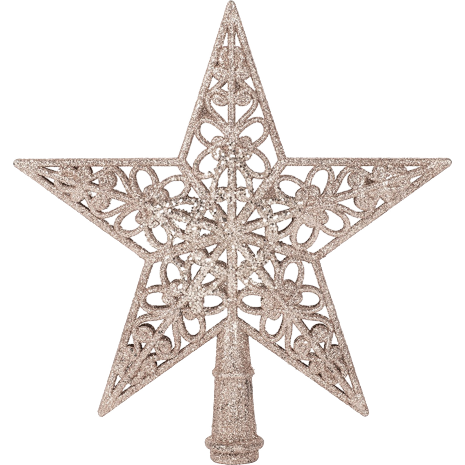 Star Christmas Tree Topper Pale Pink And Champagne Glitter