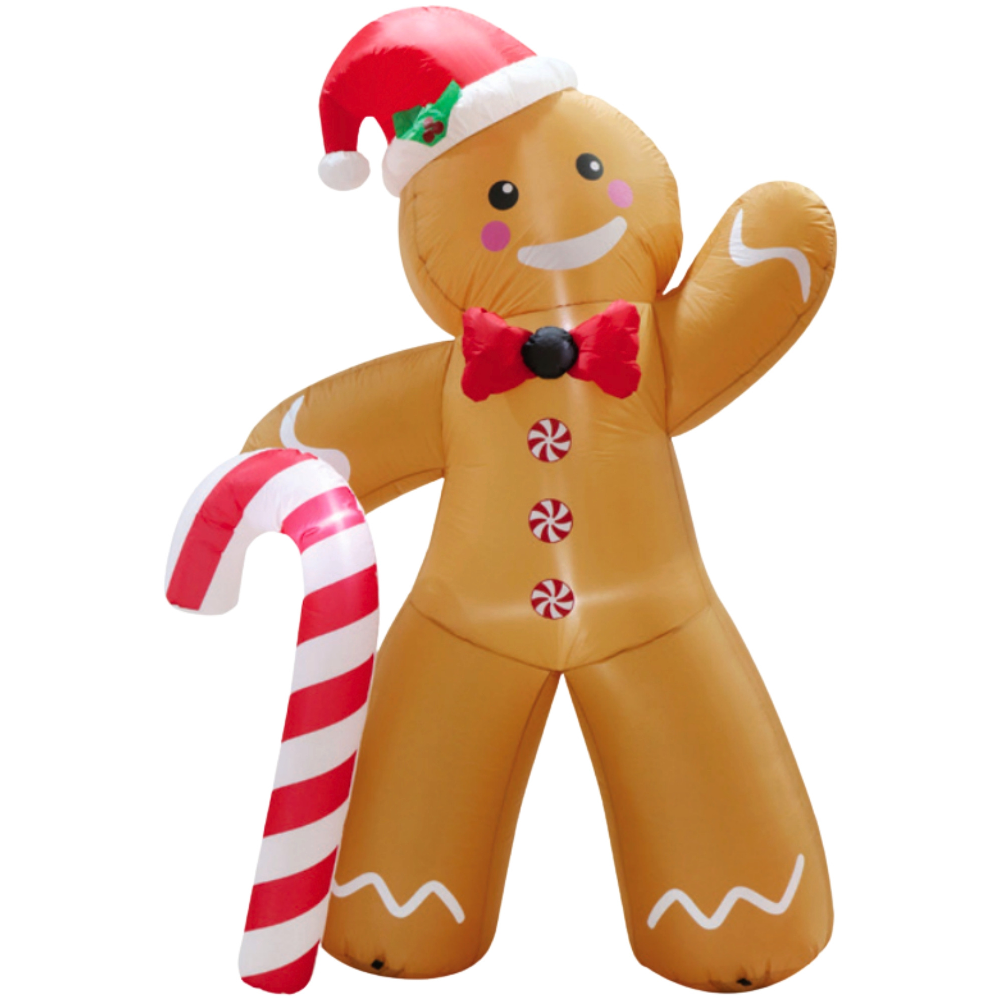 Inflatable Gingerbread Man With LED Lights 2.4m
