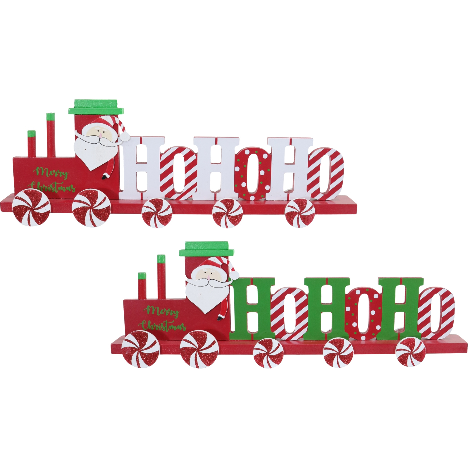 Wooden Ho Ho Ho Merry Christmas Train Sign (1 Only)