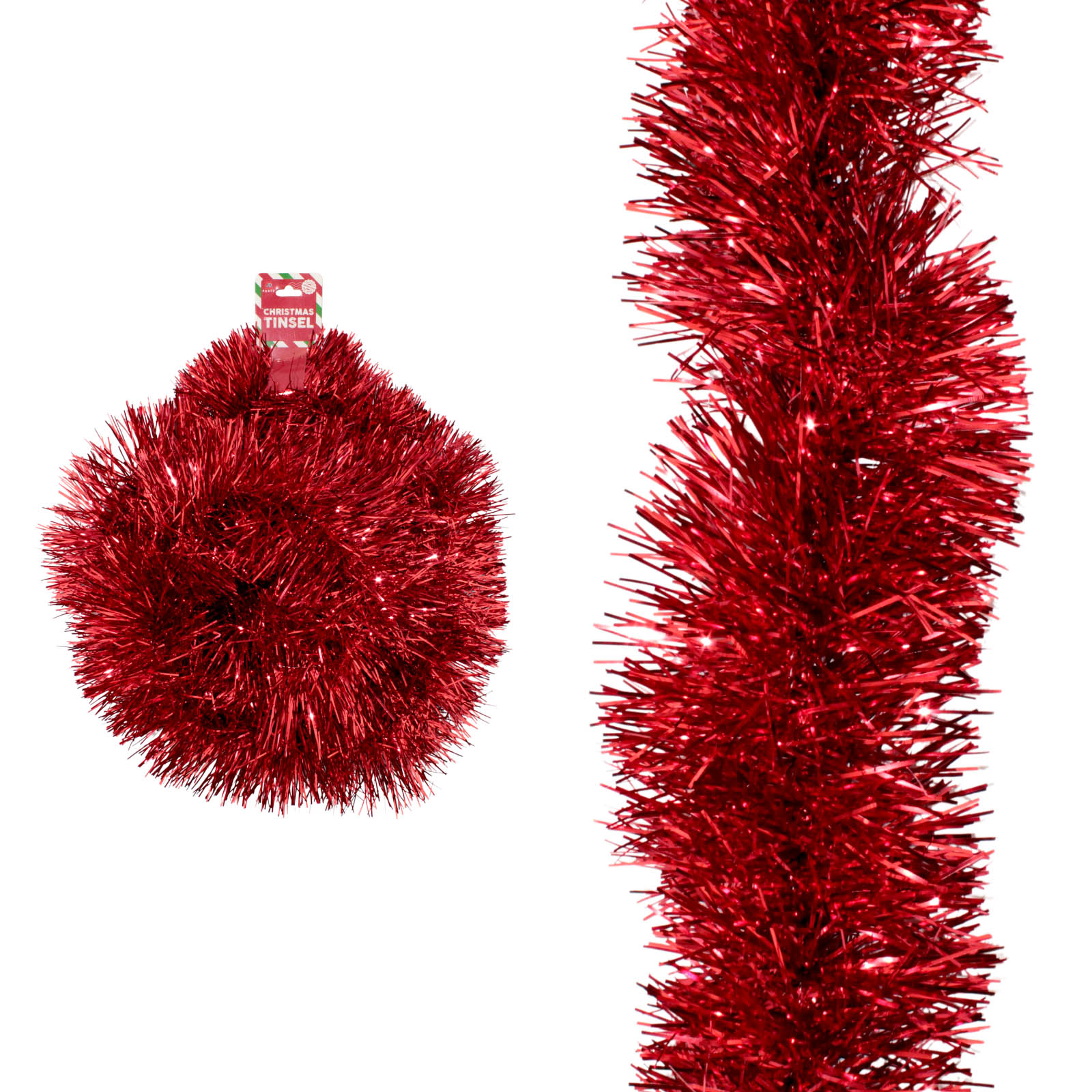 Red Plush Christmas Tinsel (2m) 