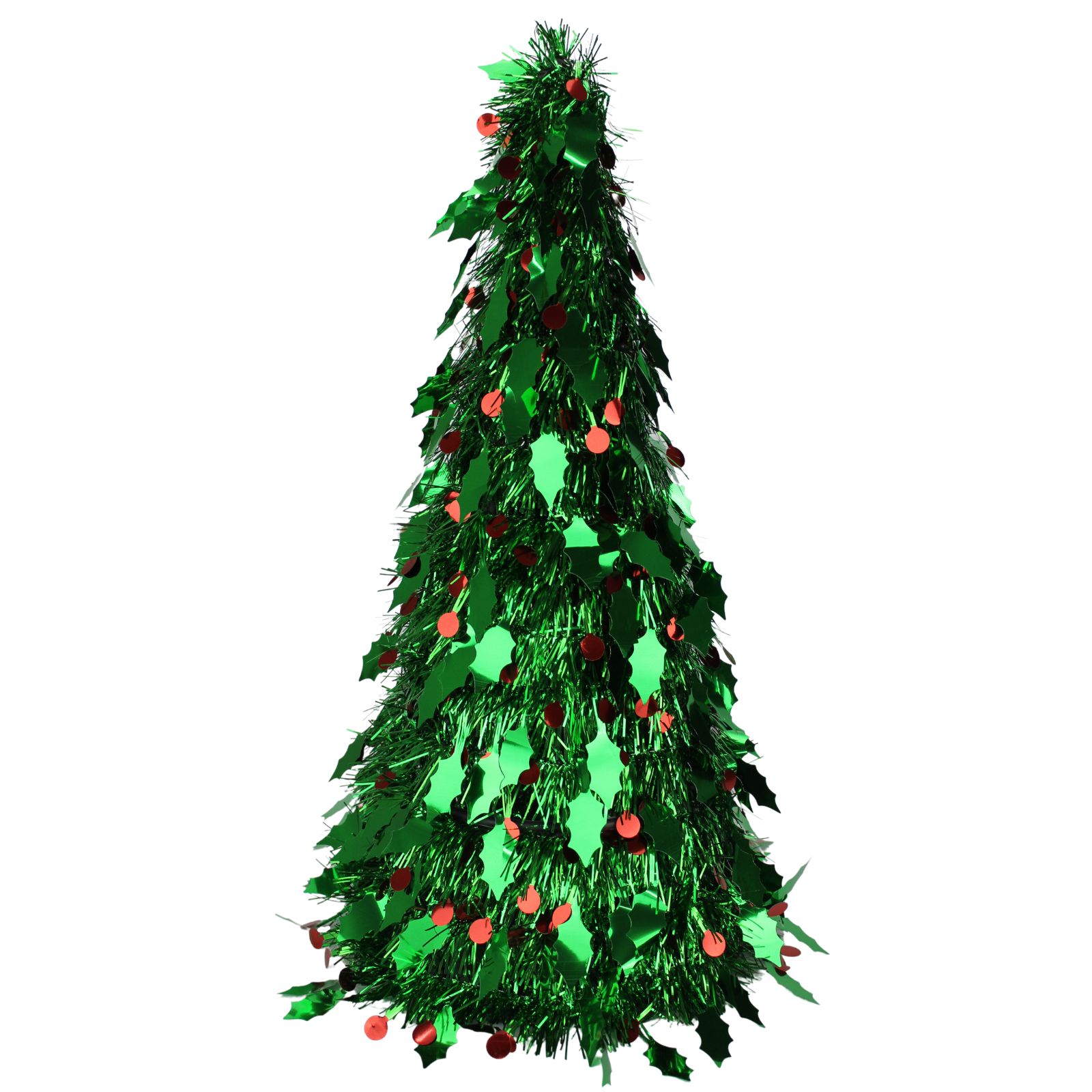 Holly and Berries Tinsel Tabletop Christmas Tree 48cm