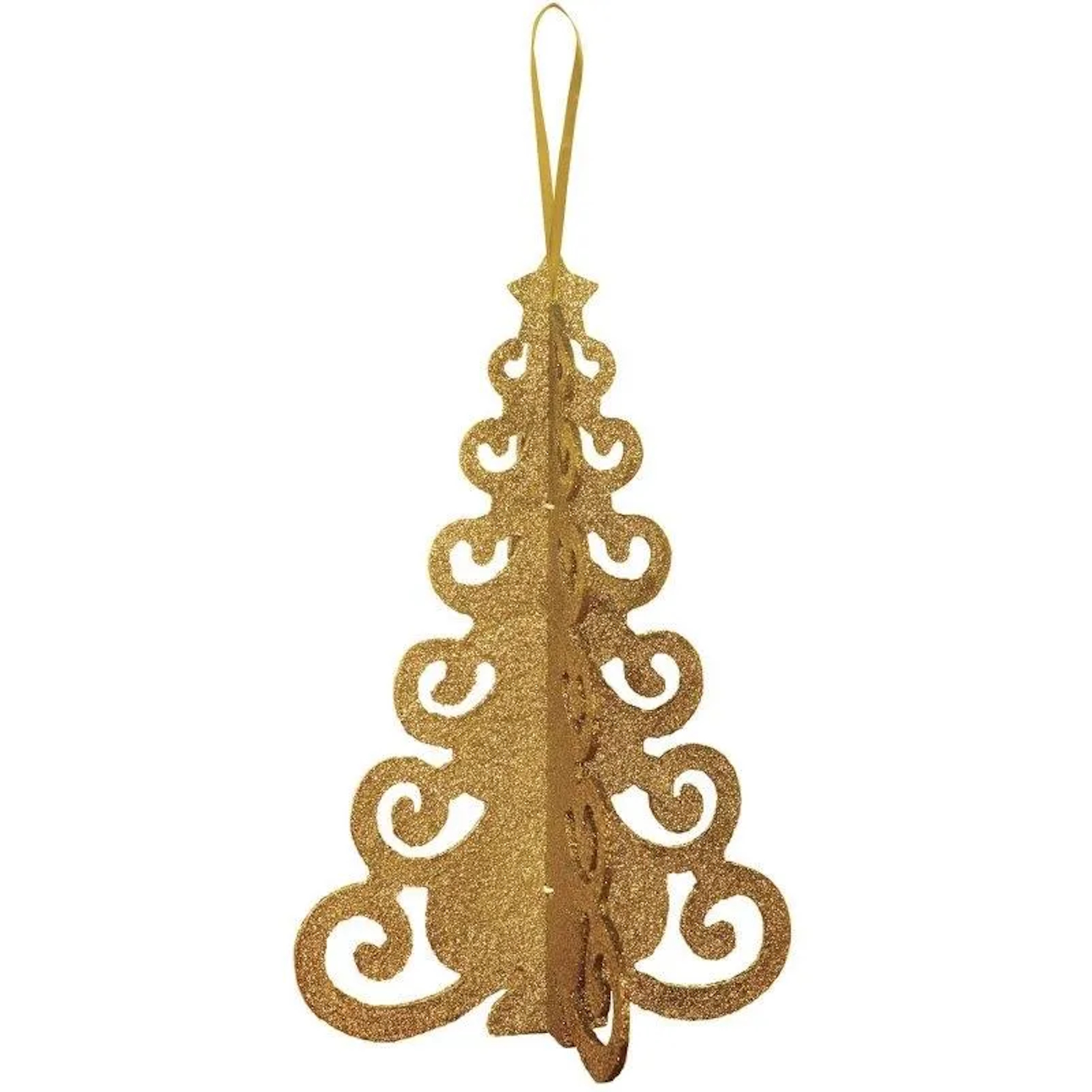 Christmas Tree Filigree 3D Decoration Gold