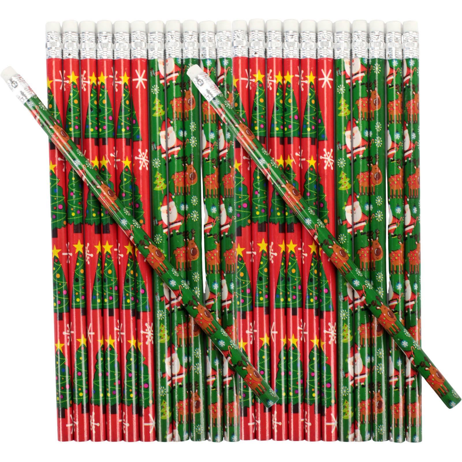 Christmas Character Pencils (Bulk Pack of 50) 