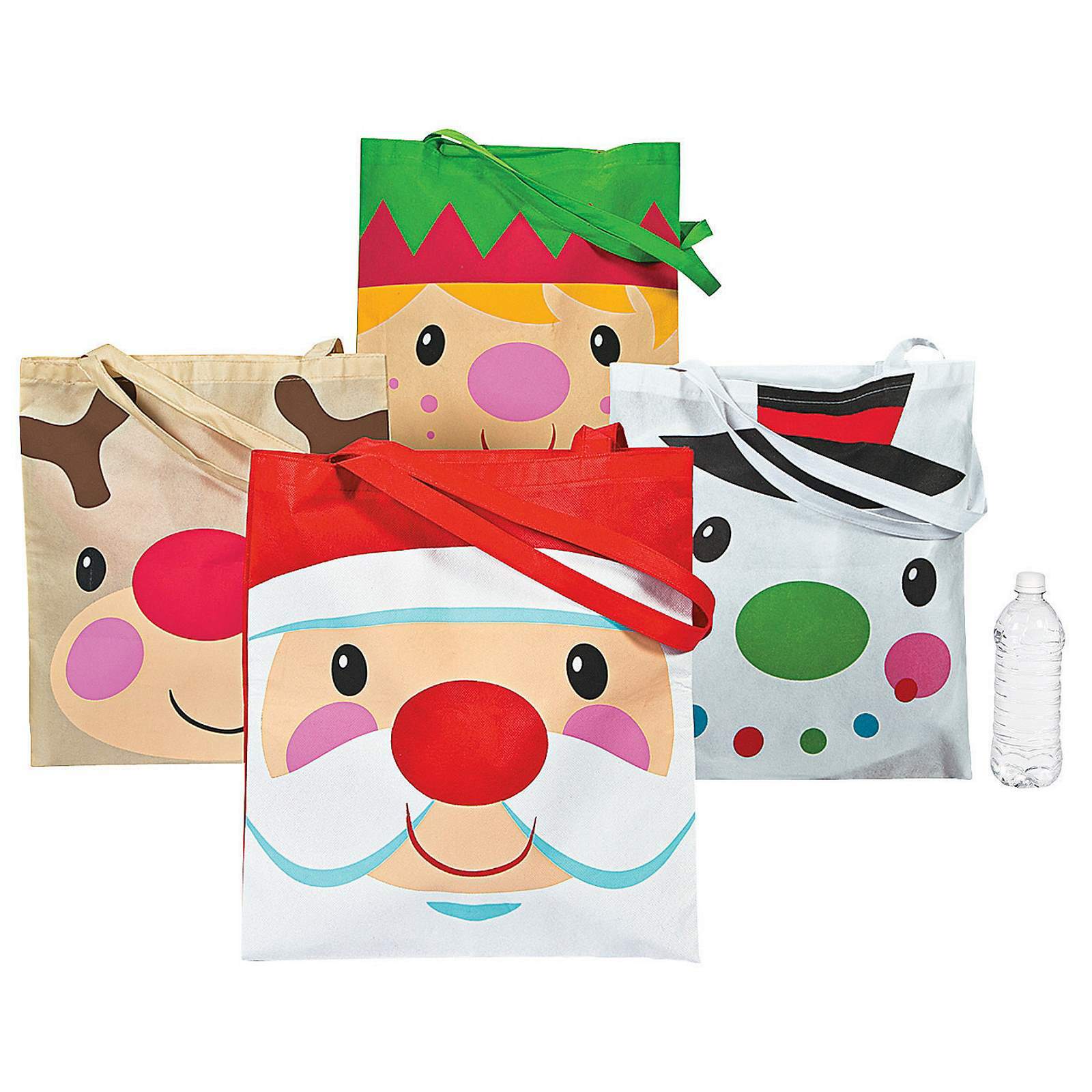 Large Cheery Christmas Character Tote Bags (Pack of 12)