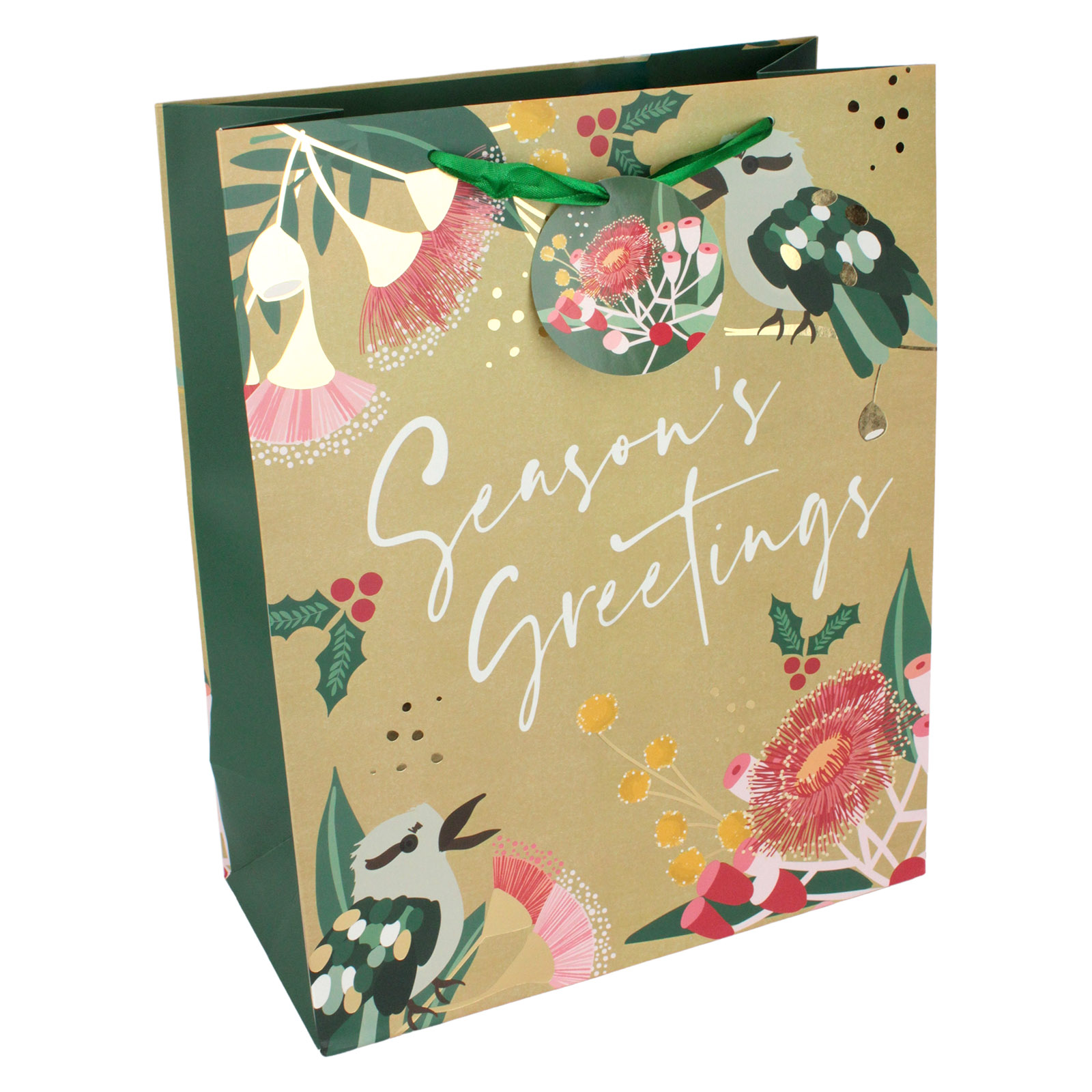 Bush Kookaburra Christmas Paper Gift Bag 32cm