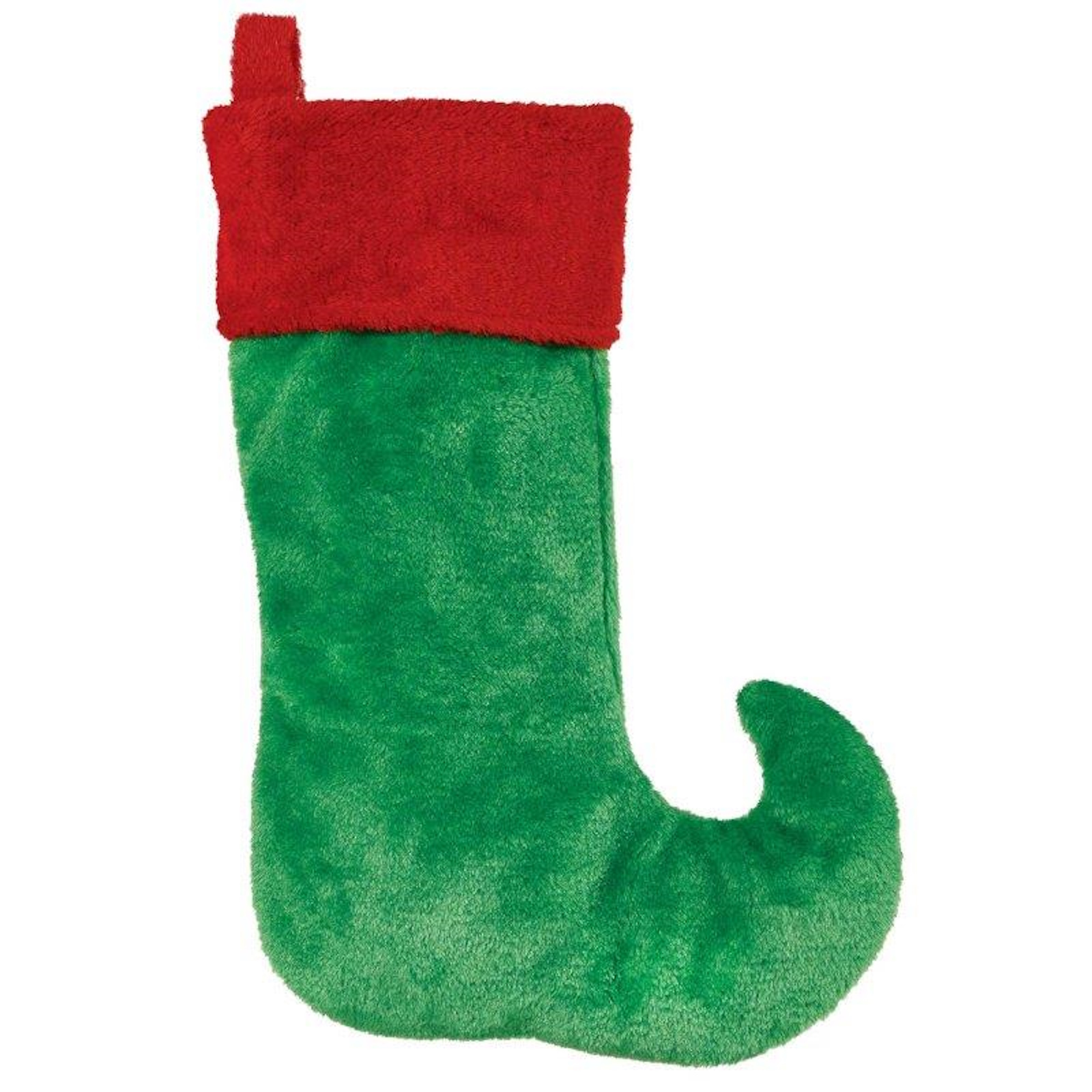 Red and Green Plush Christmas Stocking 