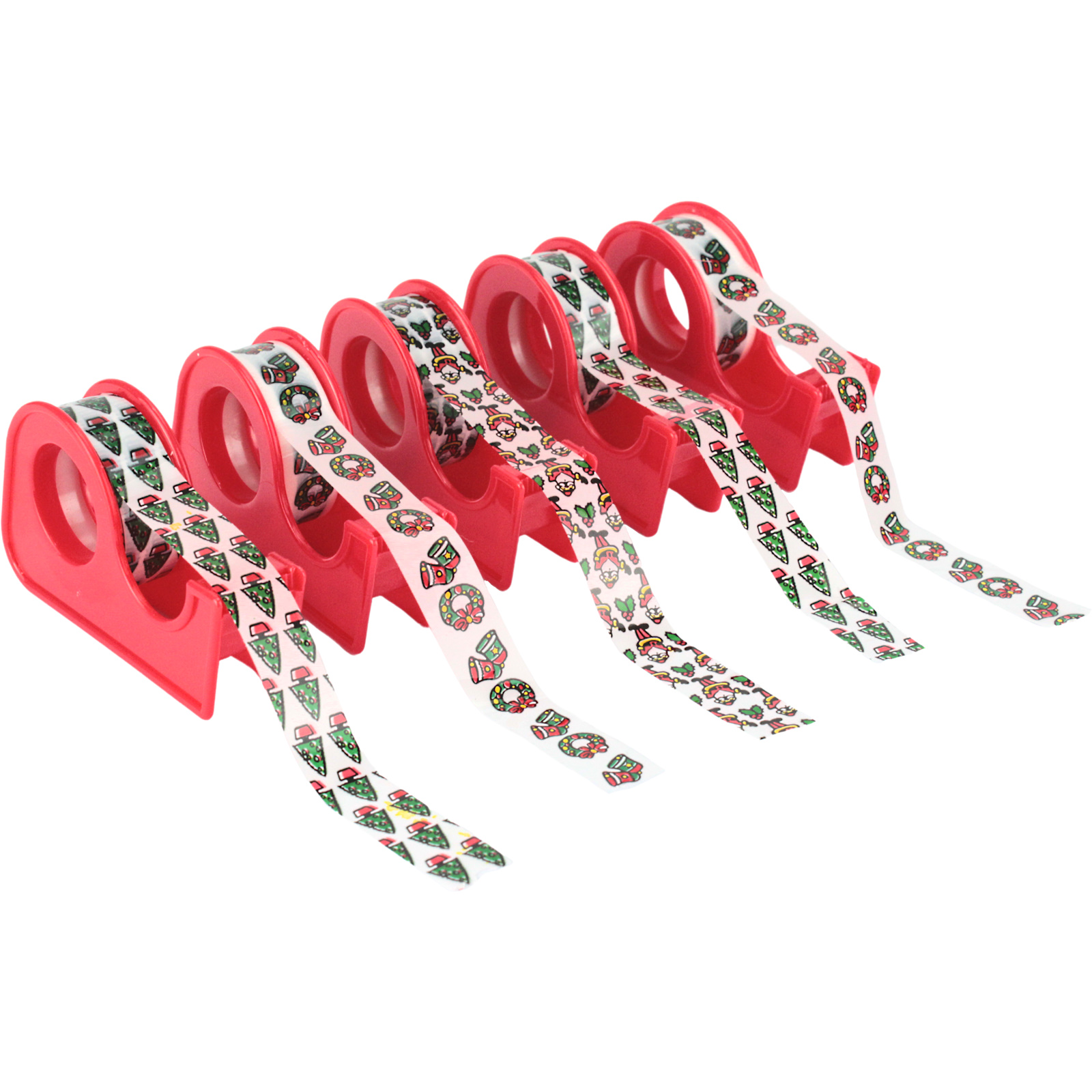 Christmas Sticky Tape With Dispensers (Pack of 5) 