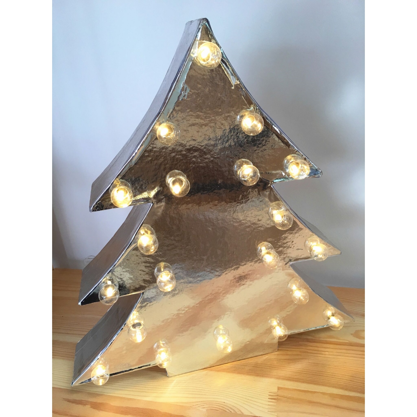 3D Silver Christmas Tree Light