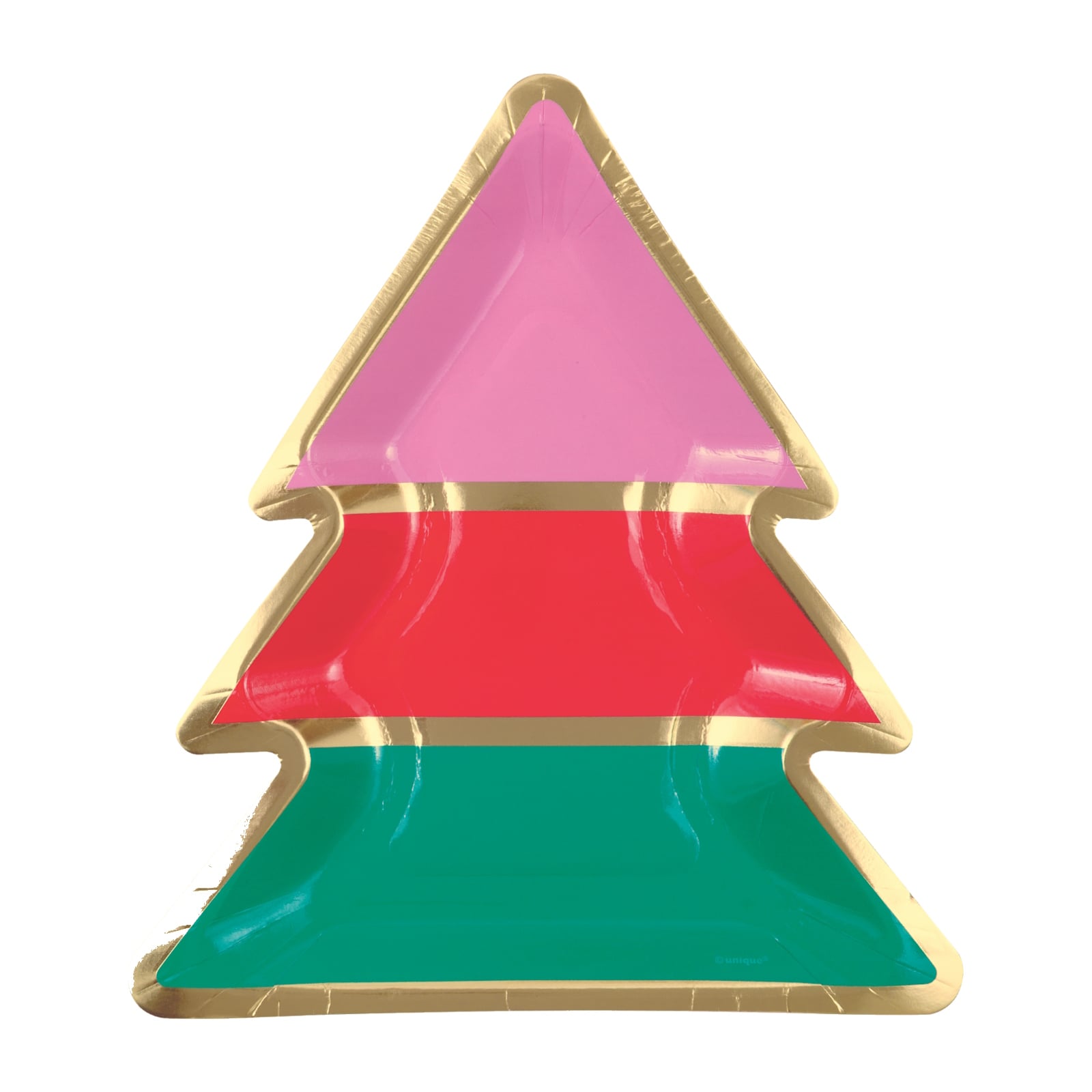 Vibrant Christmas Tree Paper Plates (Pack of 8)