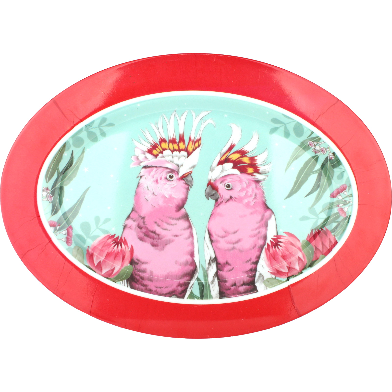 Pink Bush Cockatoo Melamine Oval Platter 