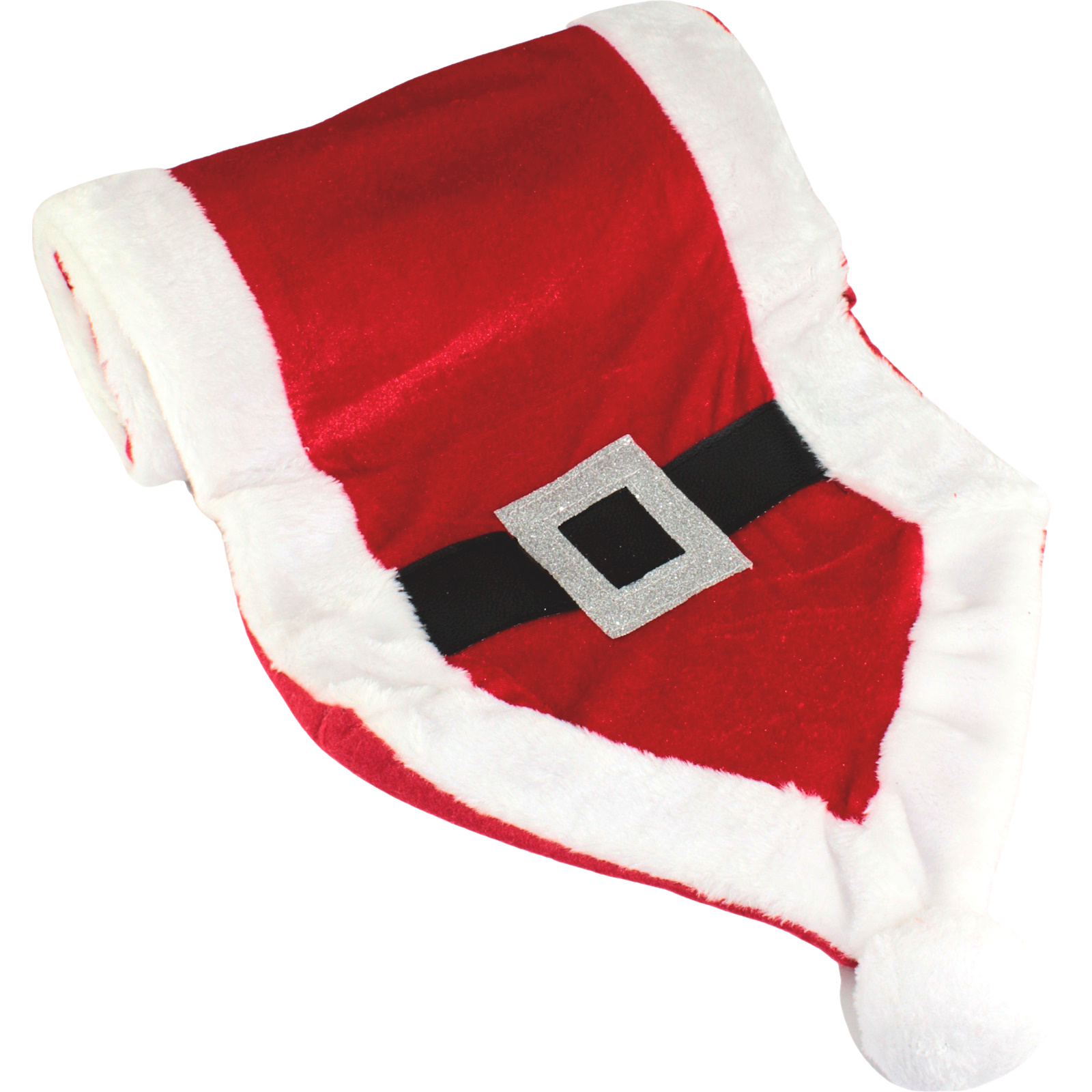 Plush Santa Suit Fabric Table Runner
