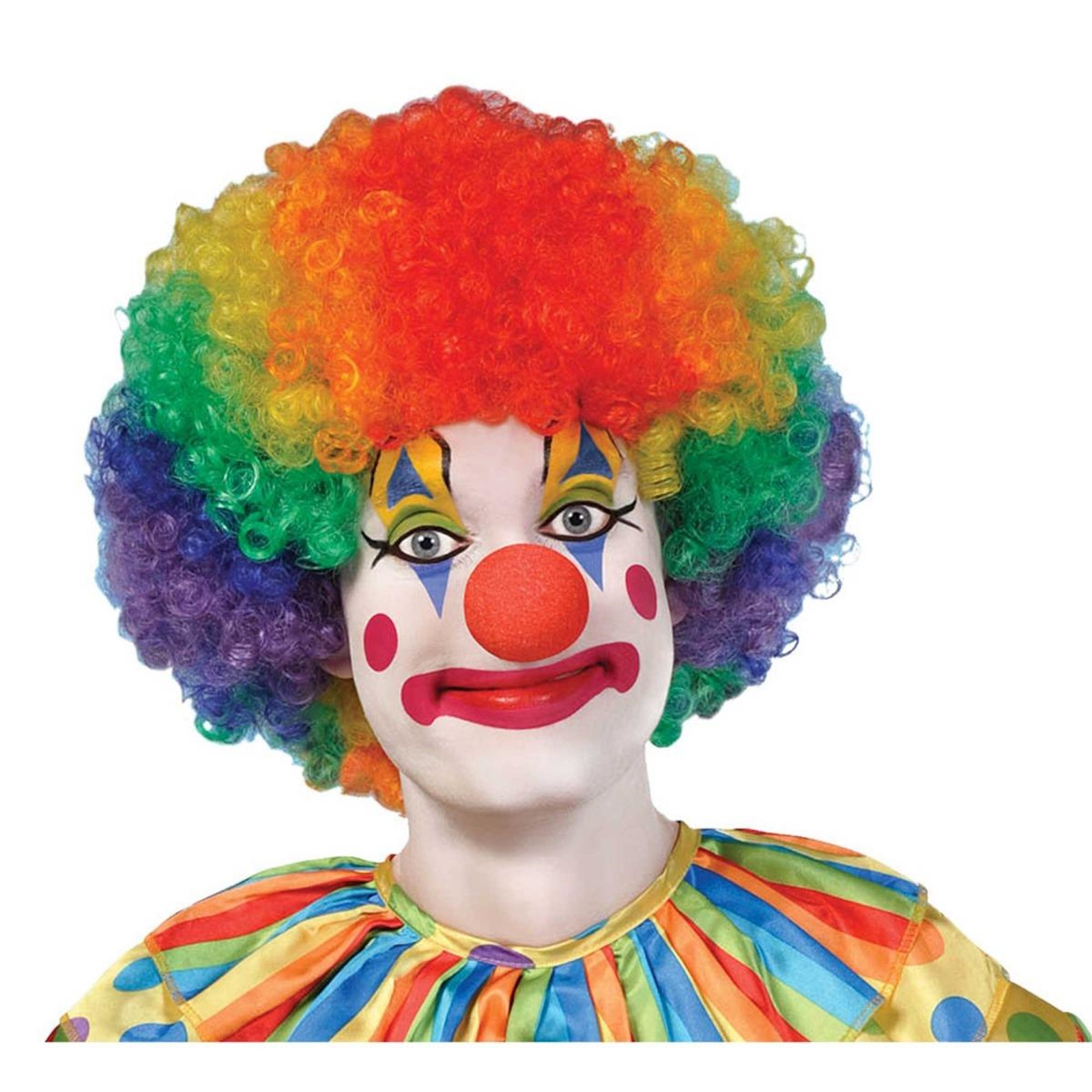 Jumbo Rainbow Clown Adult Wig