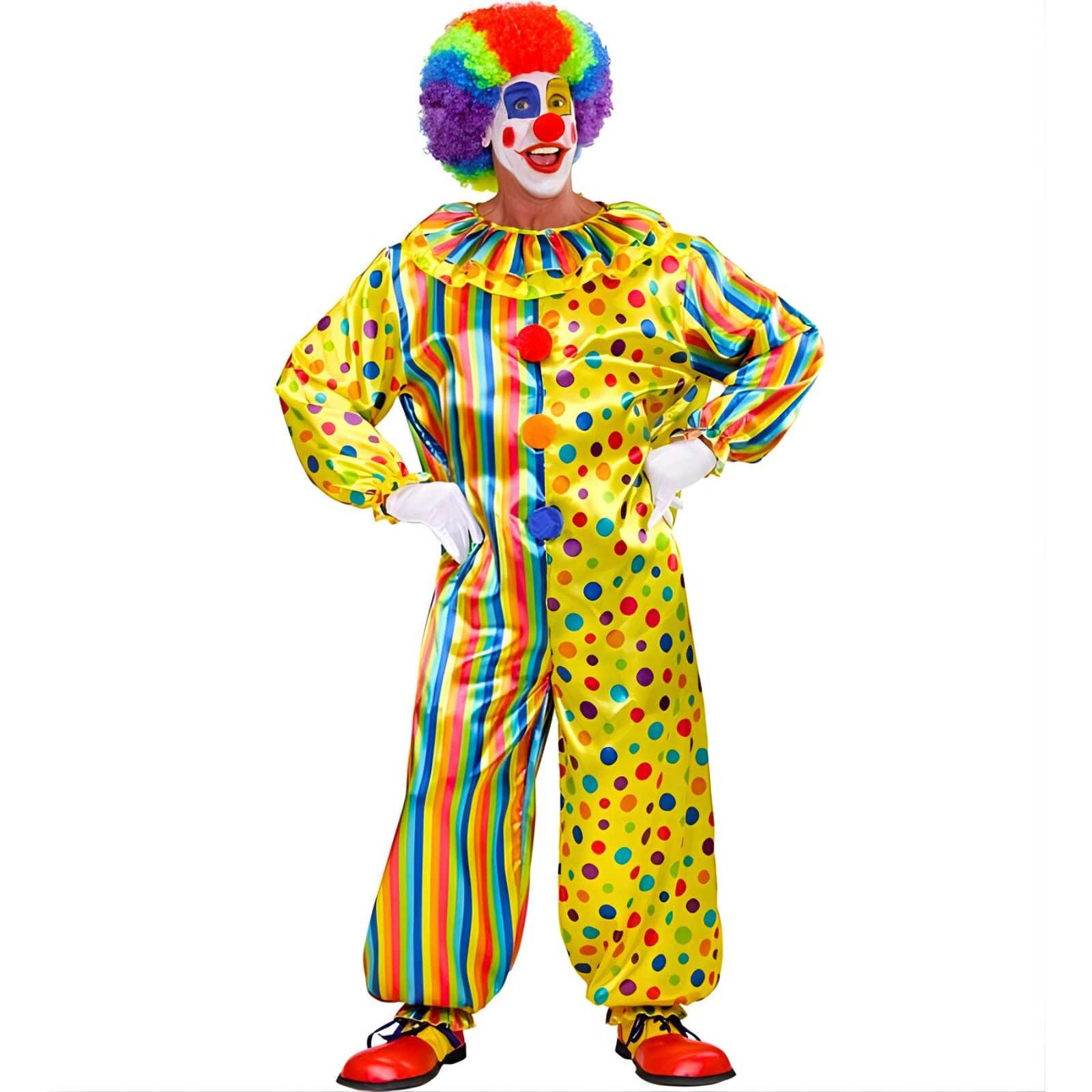 Adult Spots and Stripes Clown Costume Medium