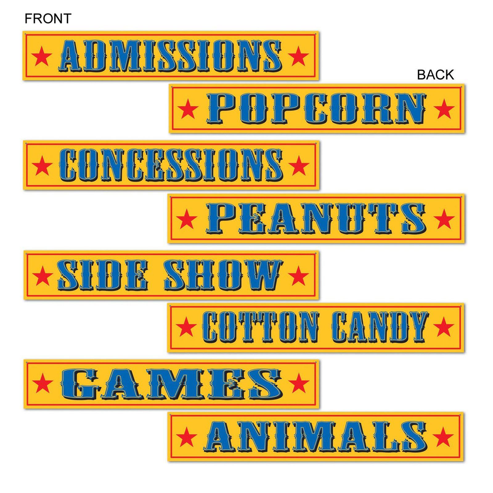 Carnival Sign Decorations (Pack of 4)
