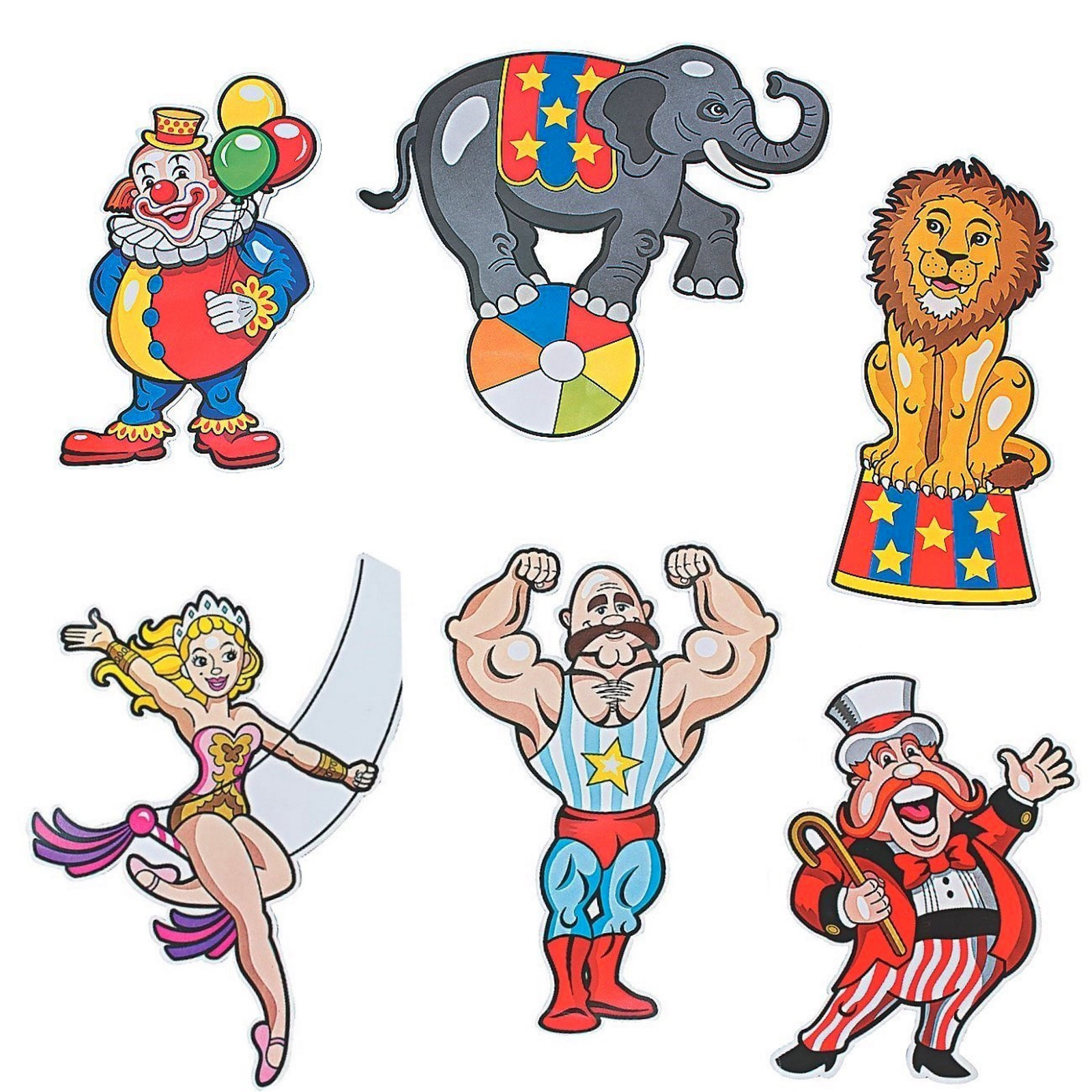 Carnival Cutout Wall Decorations (Pack of 12)