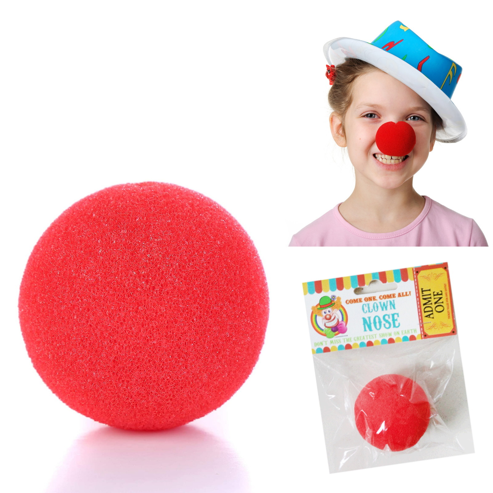 Red Foam Clown or Rudolph Nose