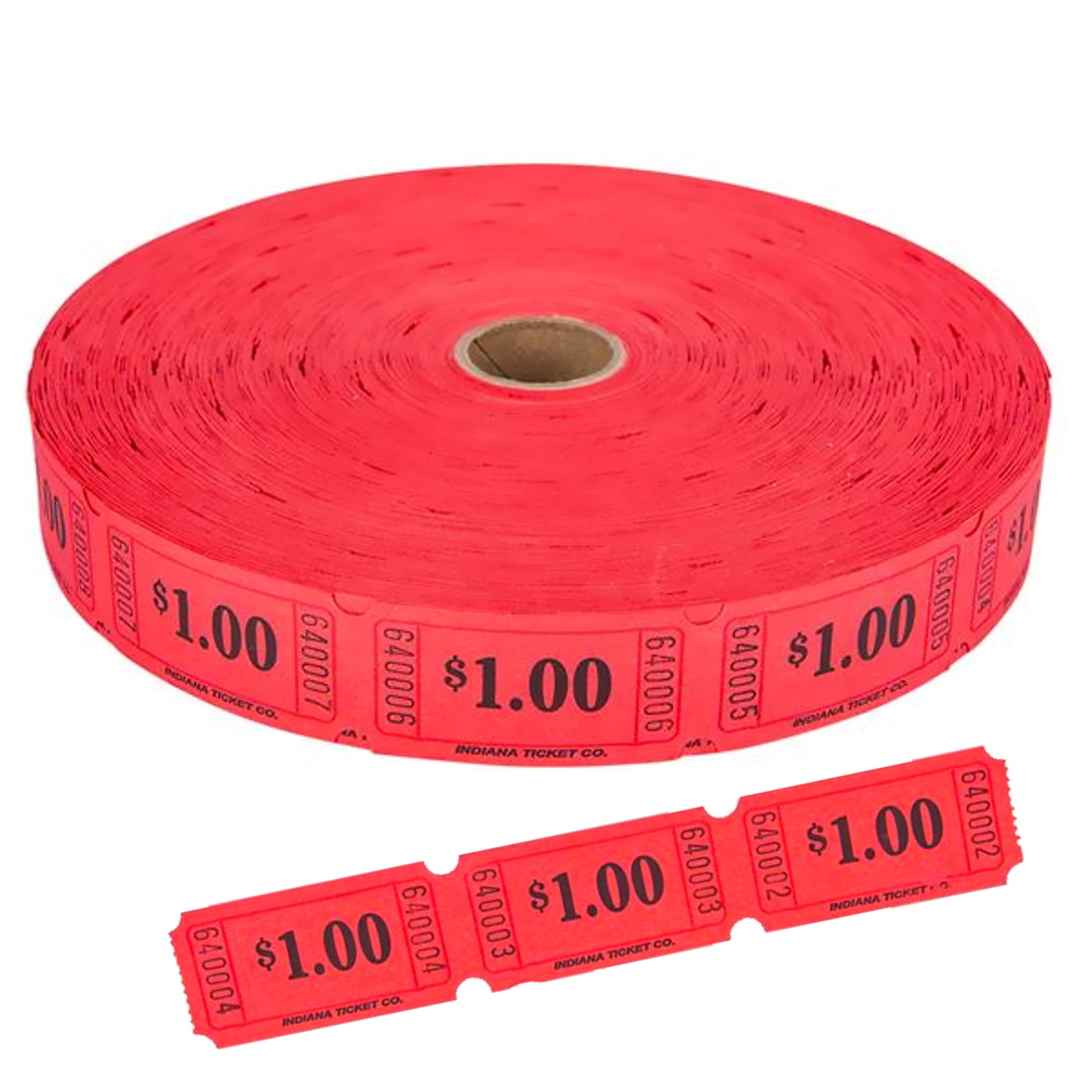 $1.00 Single Ticket Roll Red (2000 Tickets)