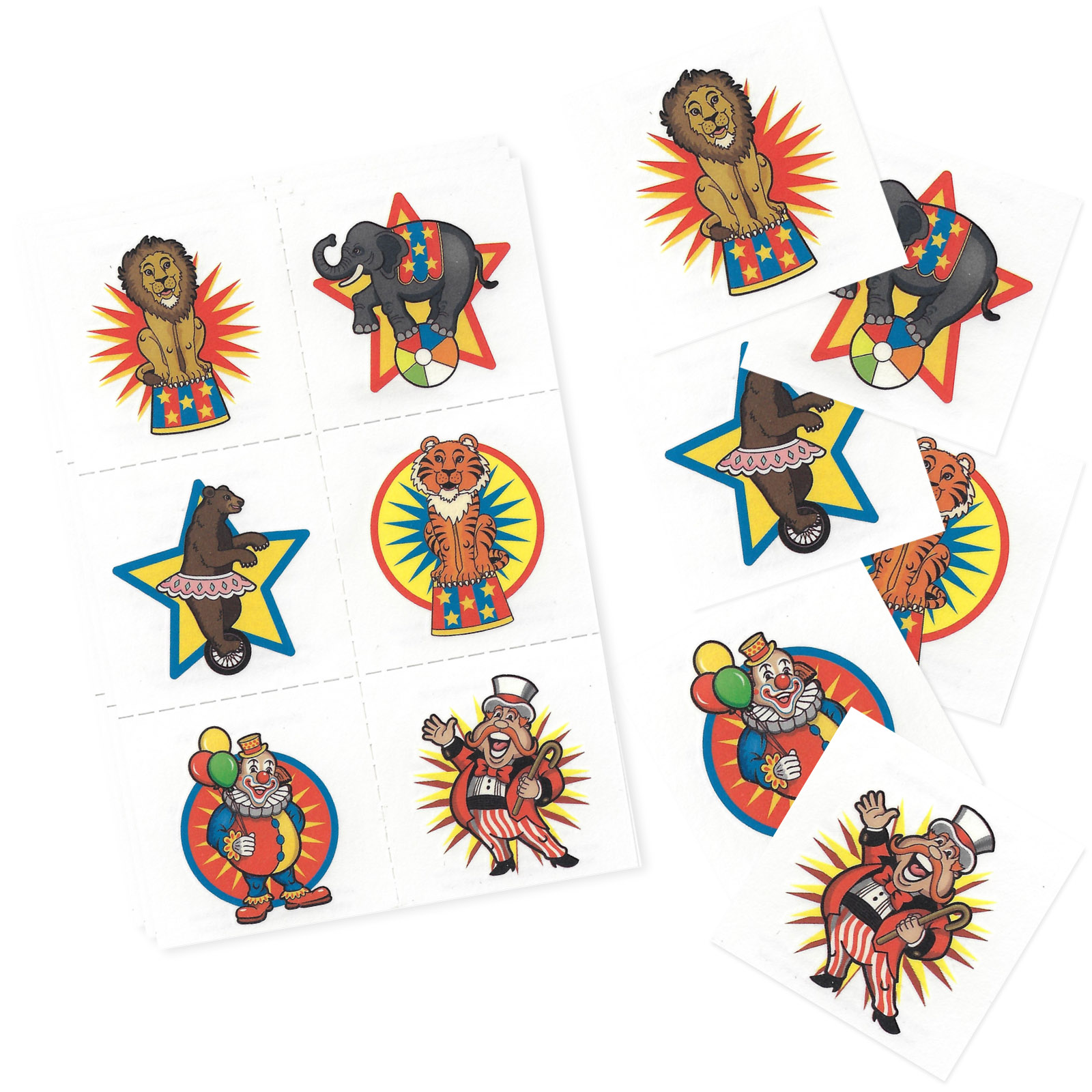 Circus Tattoos (Pack of 36)