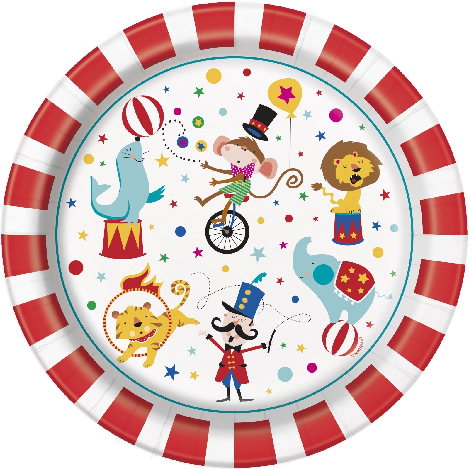 Circus Carnival Large Paper Plates (Pack of 8)
