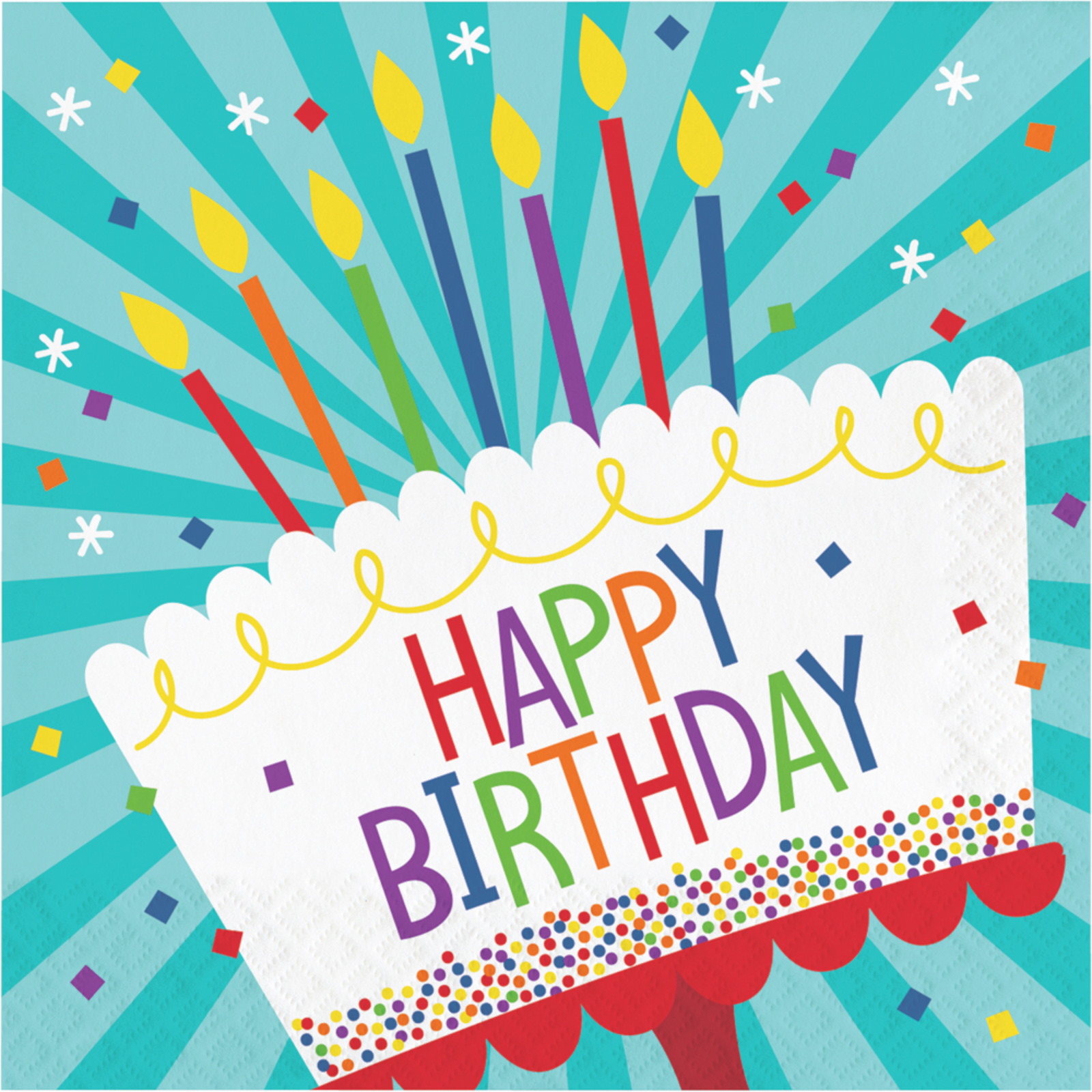 Cake Birthday Happy Birthday Large Paper Napkins / Serviettes (Pack of 16)