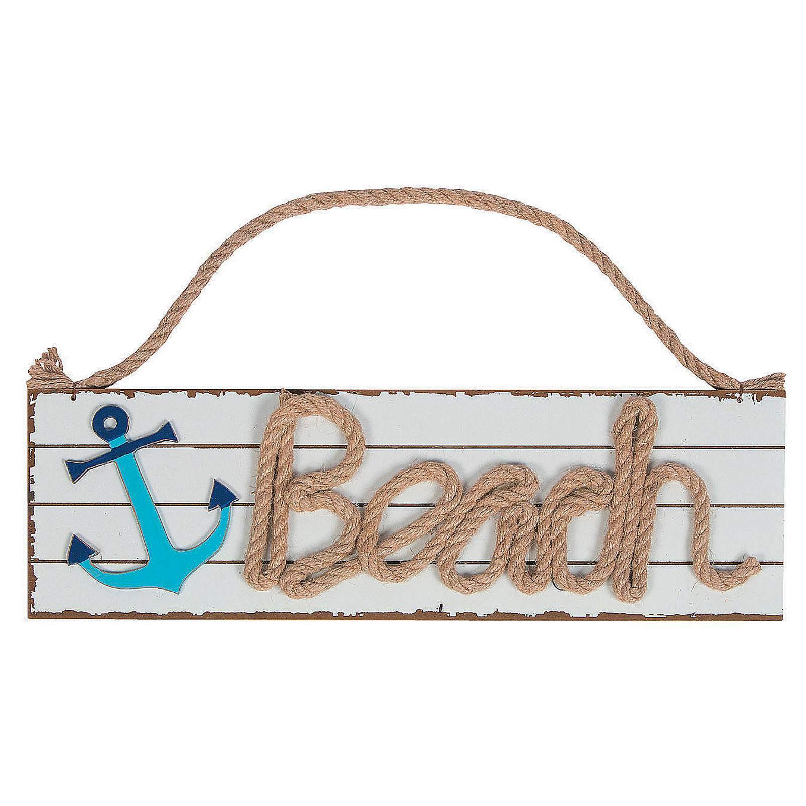 Coastal Seaside Wooden Beach Sign