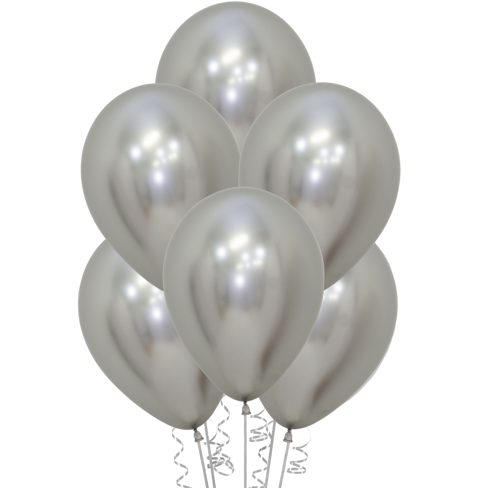 Reflex Silver Latex Balloons (Pack of 50)