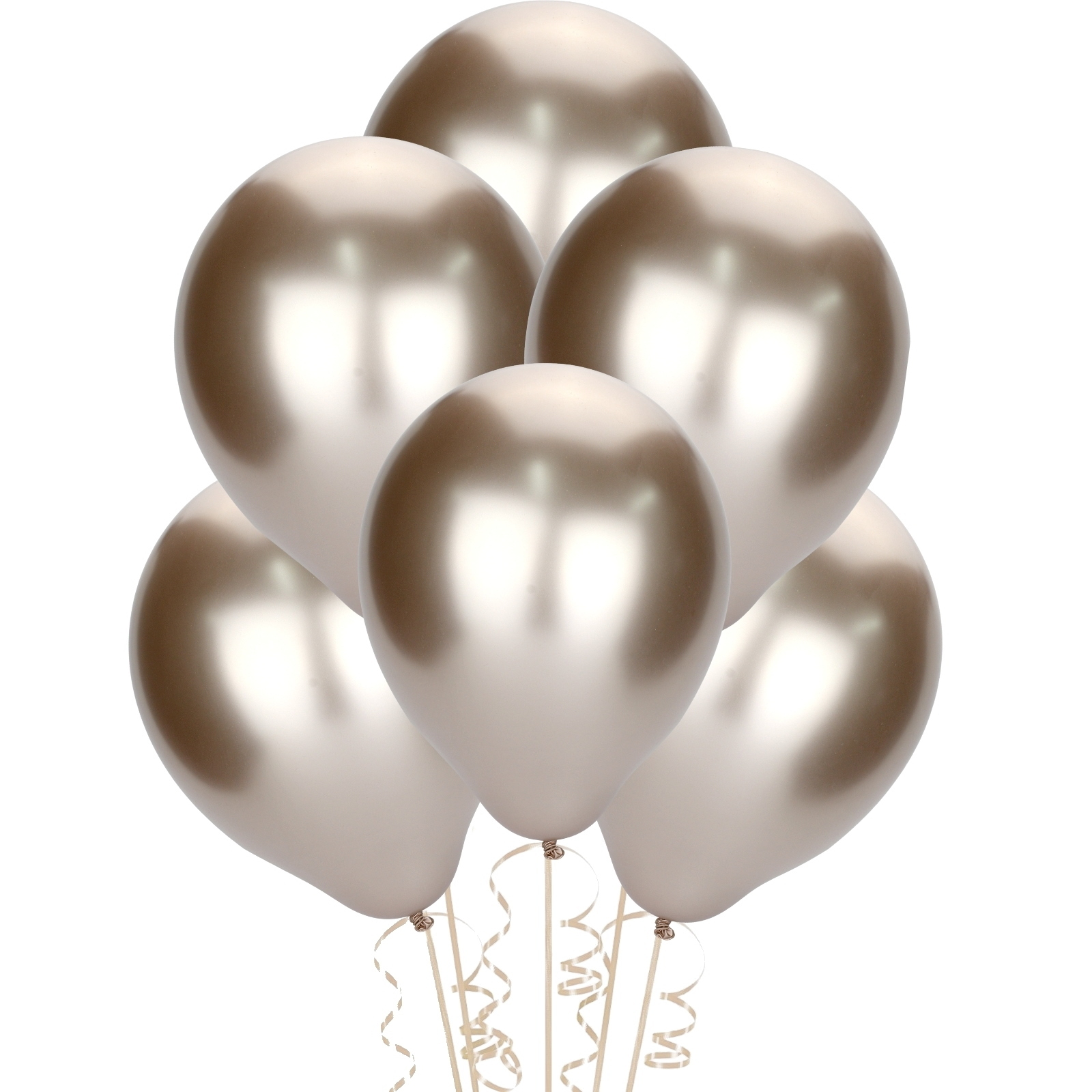 Chrome Champagne Gold Balloons 30cm (Pack of 10)