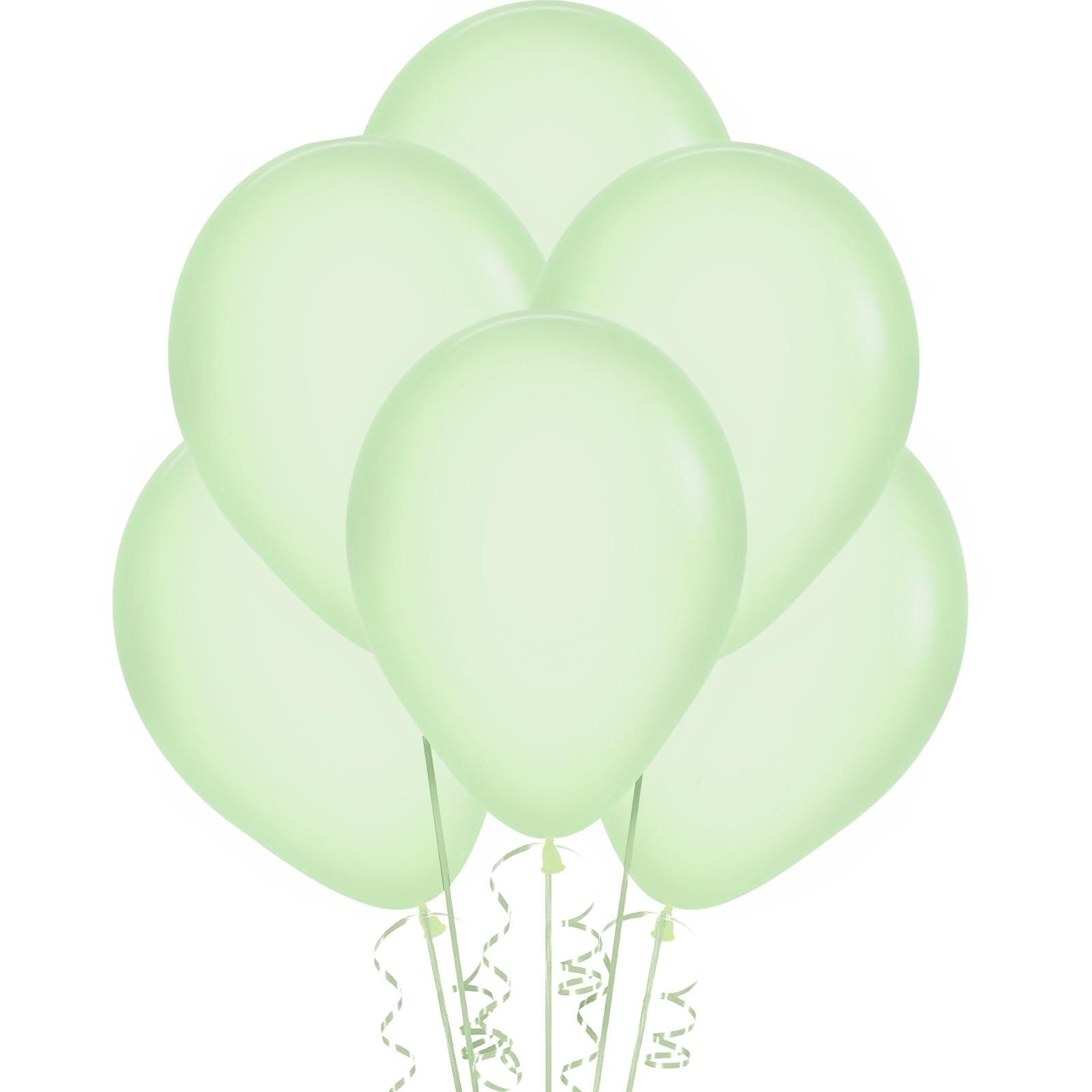 Neon Coloured Mint Green Latex Balloons (Pack of 6)