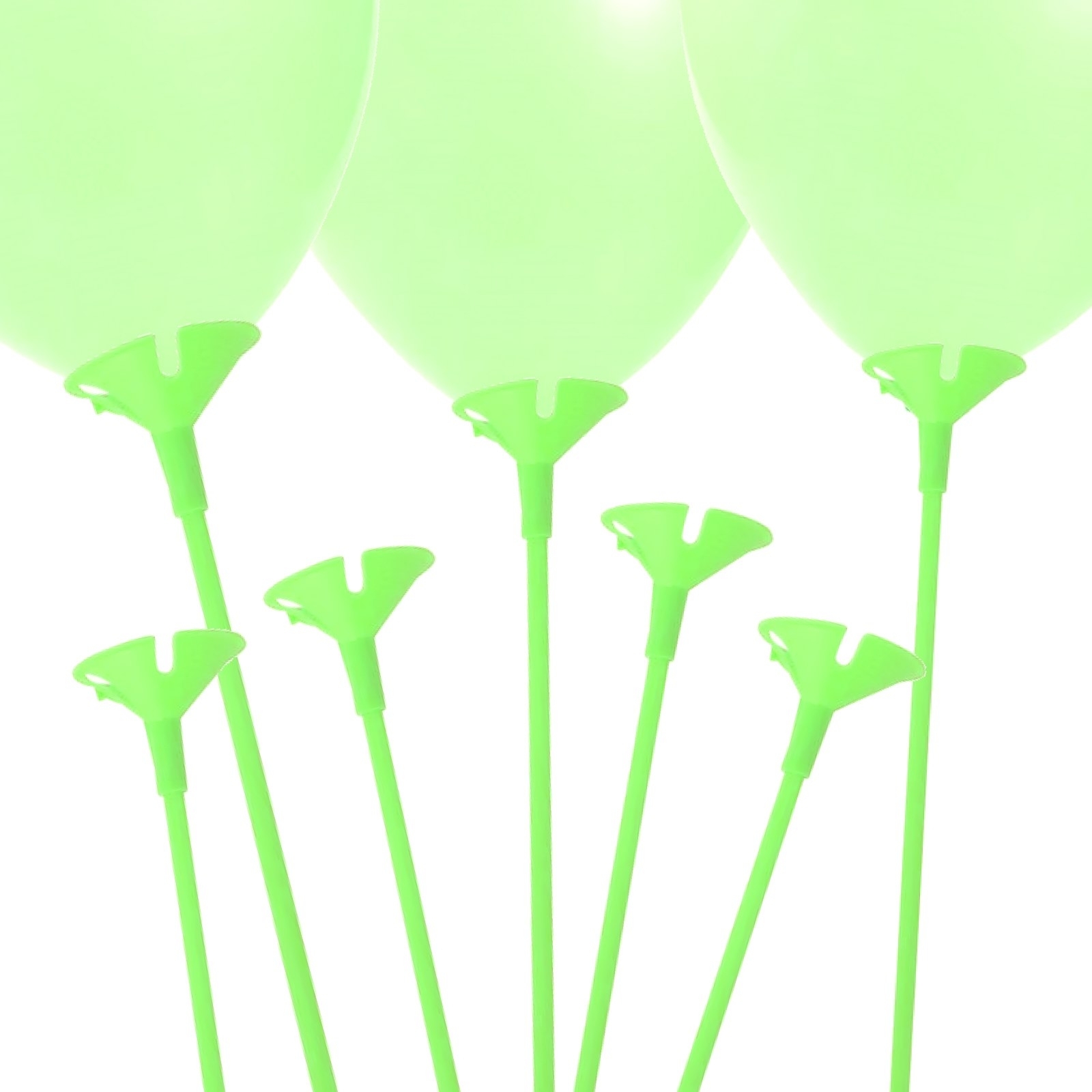 Lime Green Balloon Sticks and Cups (Pack of 12)
