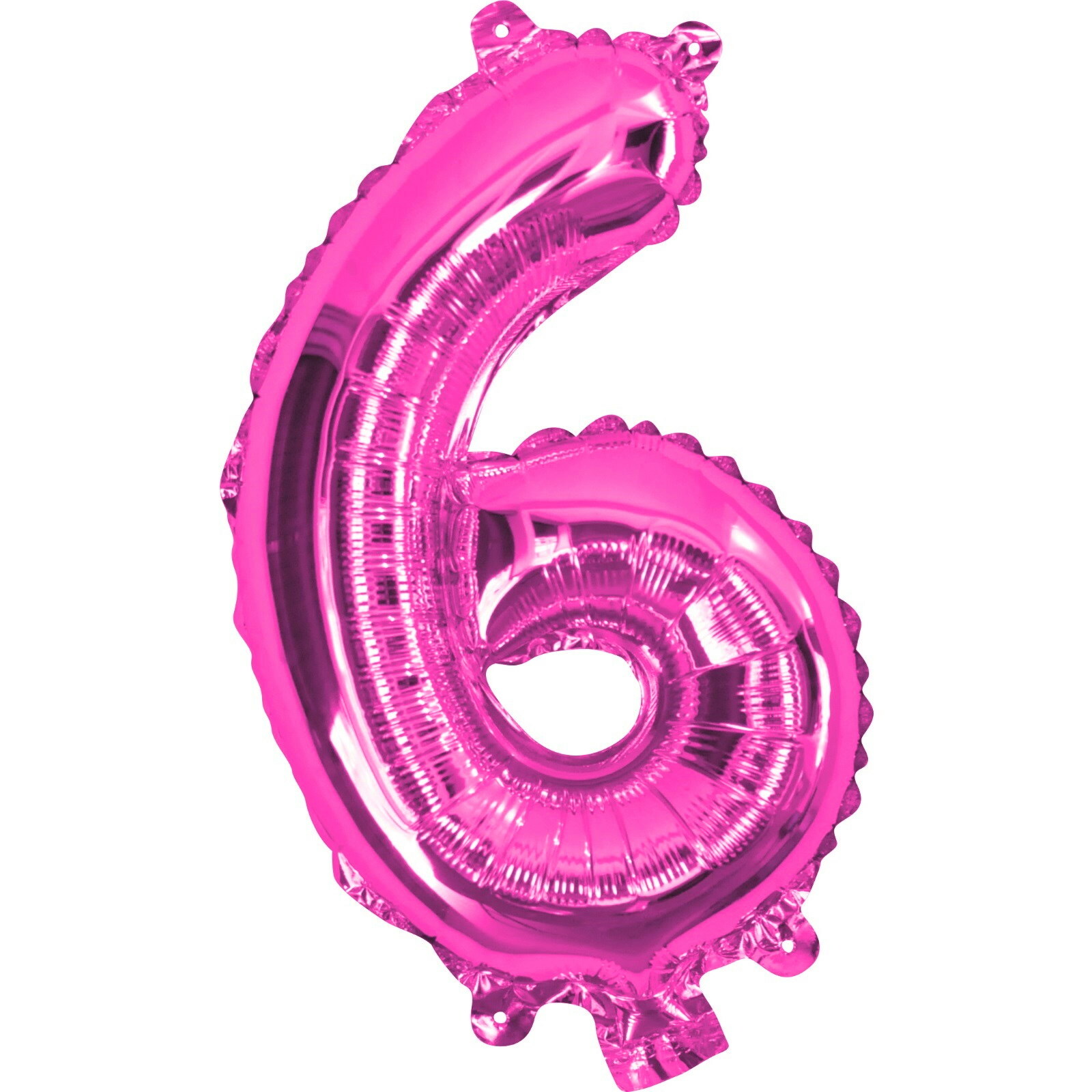 Pink Number 6 Foil Air Fill Balloon 35cm