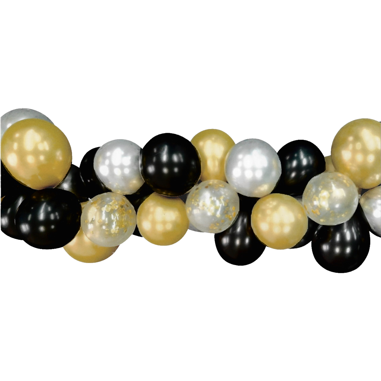 Black, Silver and Gold Confetti Balloon Garland Kit 5m