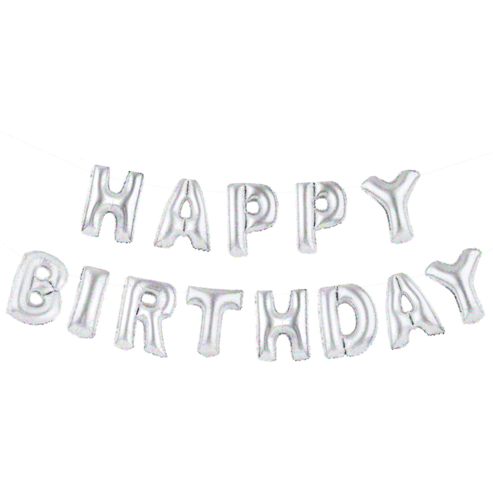 Holographic Happy Birthday Foil Balloon Banner (Air Fill)