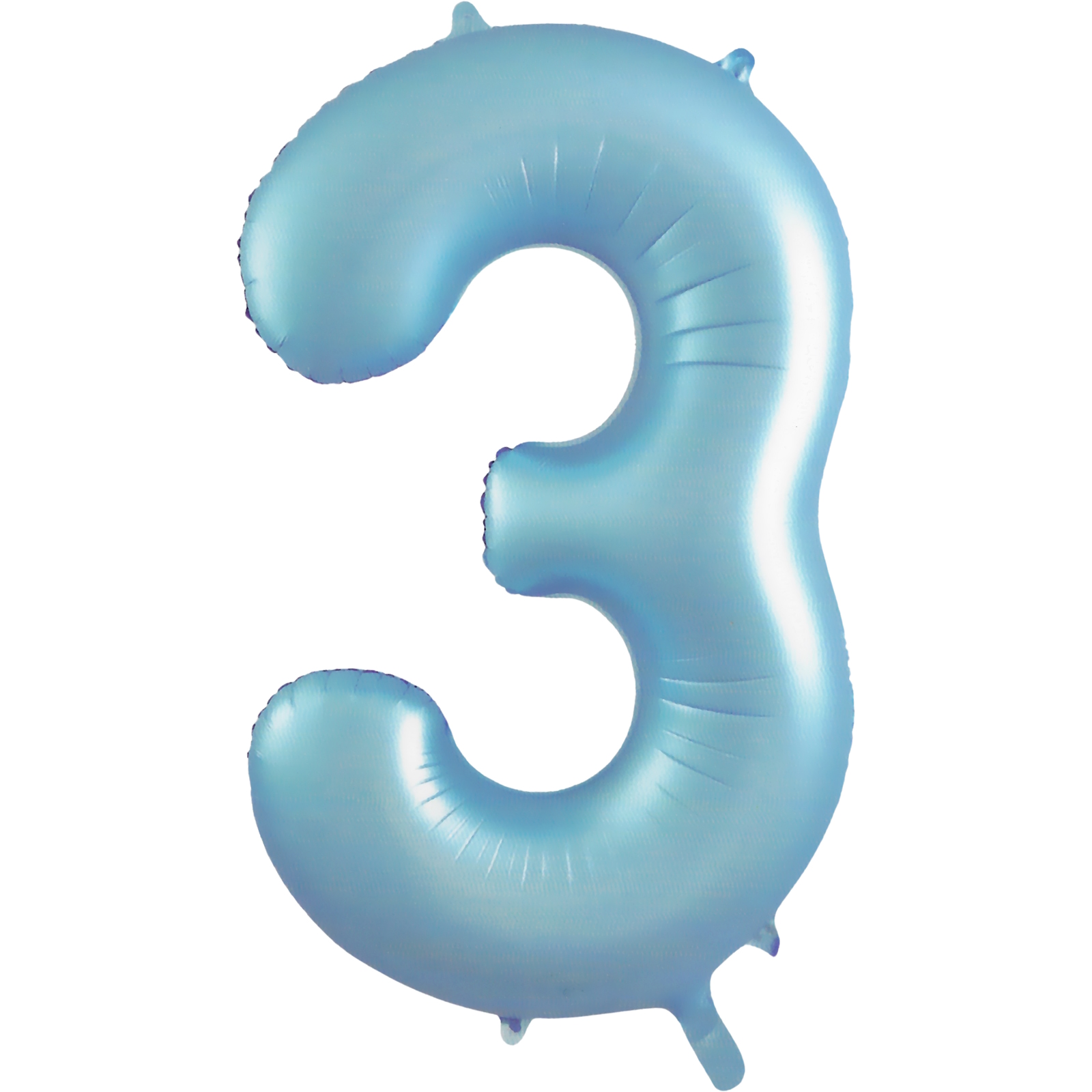 Pastel Matte Blue Foil Number 3 Balloon 86cm
