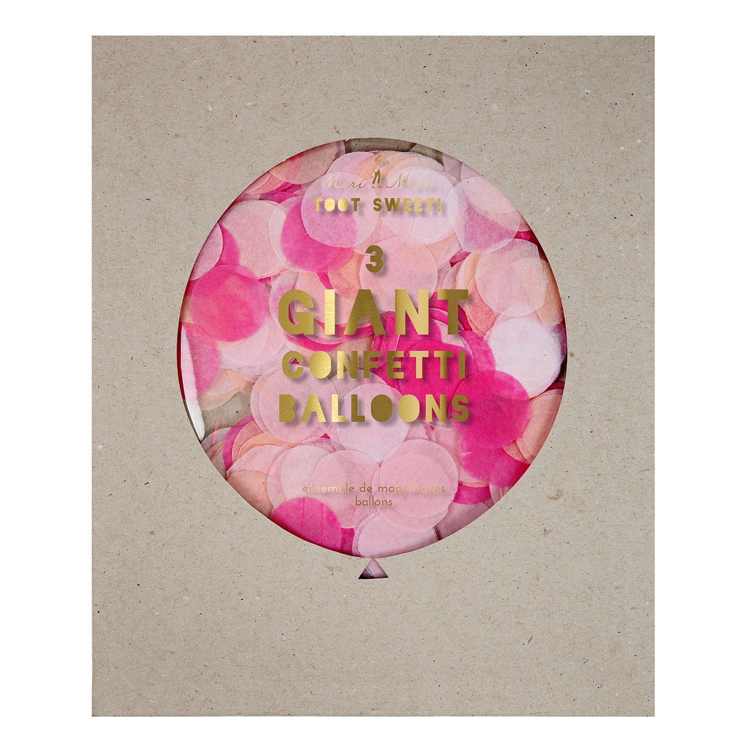 Meri Meri Pink Giant Confetti Balloons (Pack of 3)