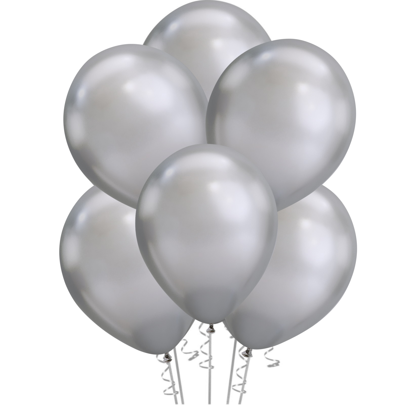 Qualatex Chrome Silver Balloons 30cm Round (Pack of 25)