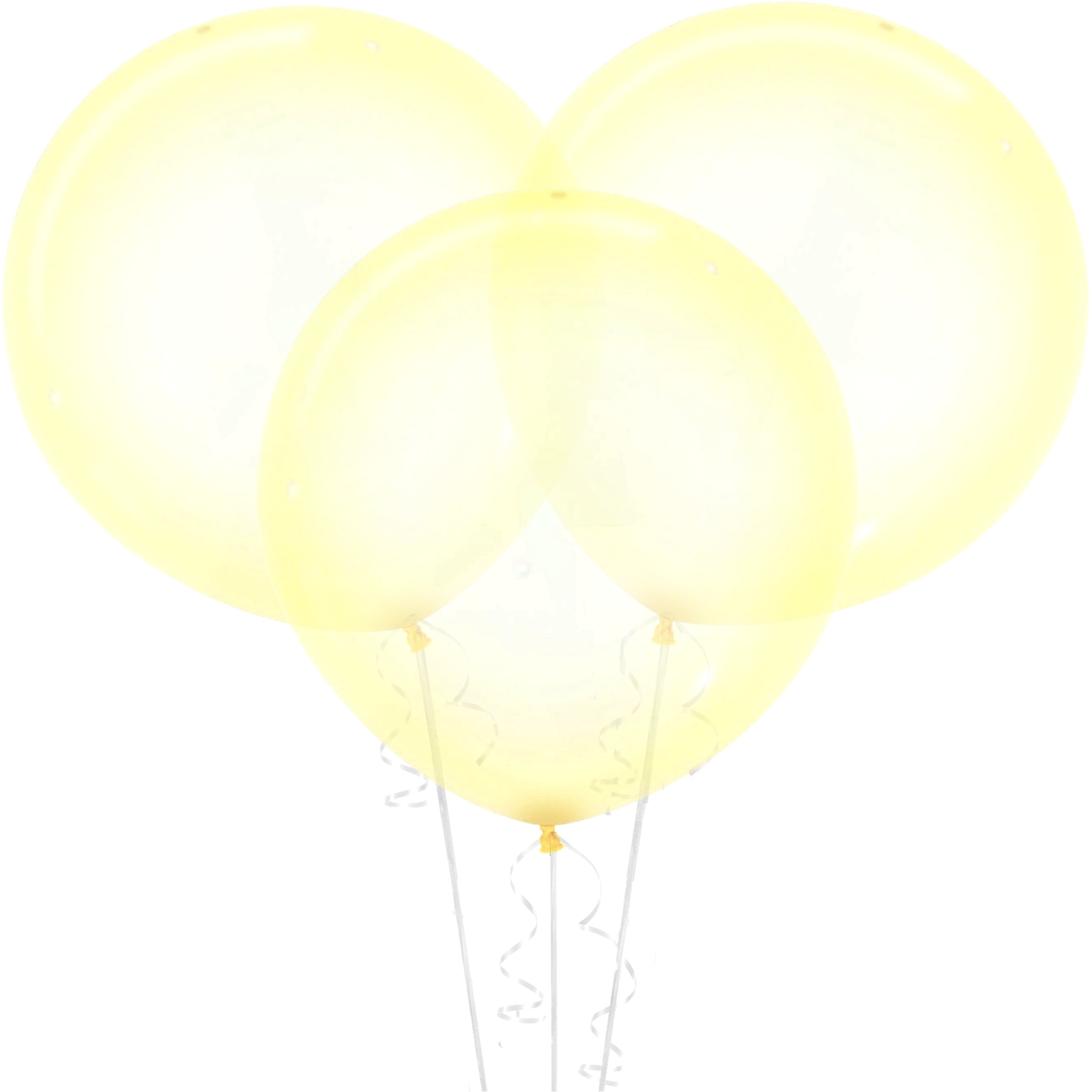 Crystal Pastel Yellow Balloons 60cm (Pack of 3)