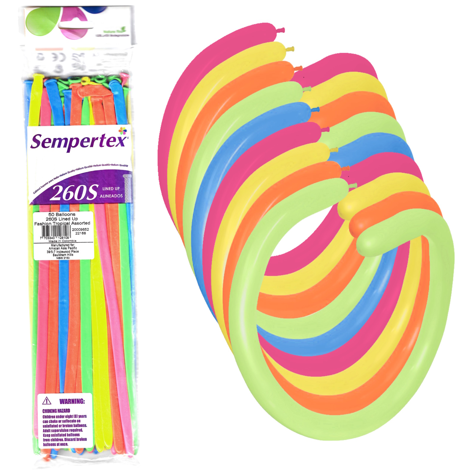 Sempertex Fashion Tropical Modelling Balloons (Pack of 50)