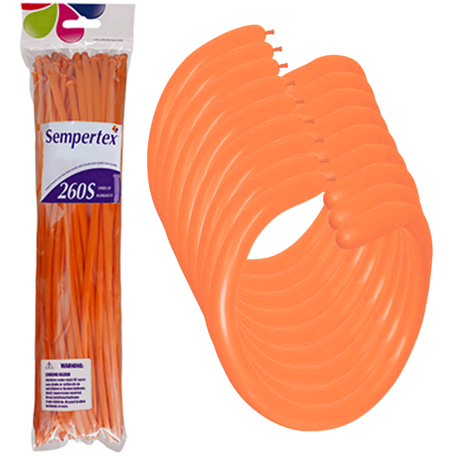 Sempertex Fashion Orange Modelling Balloons (Pack of 50)