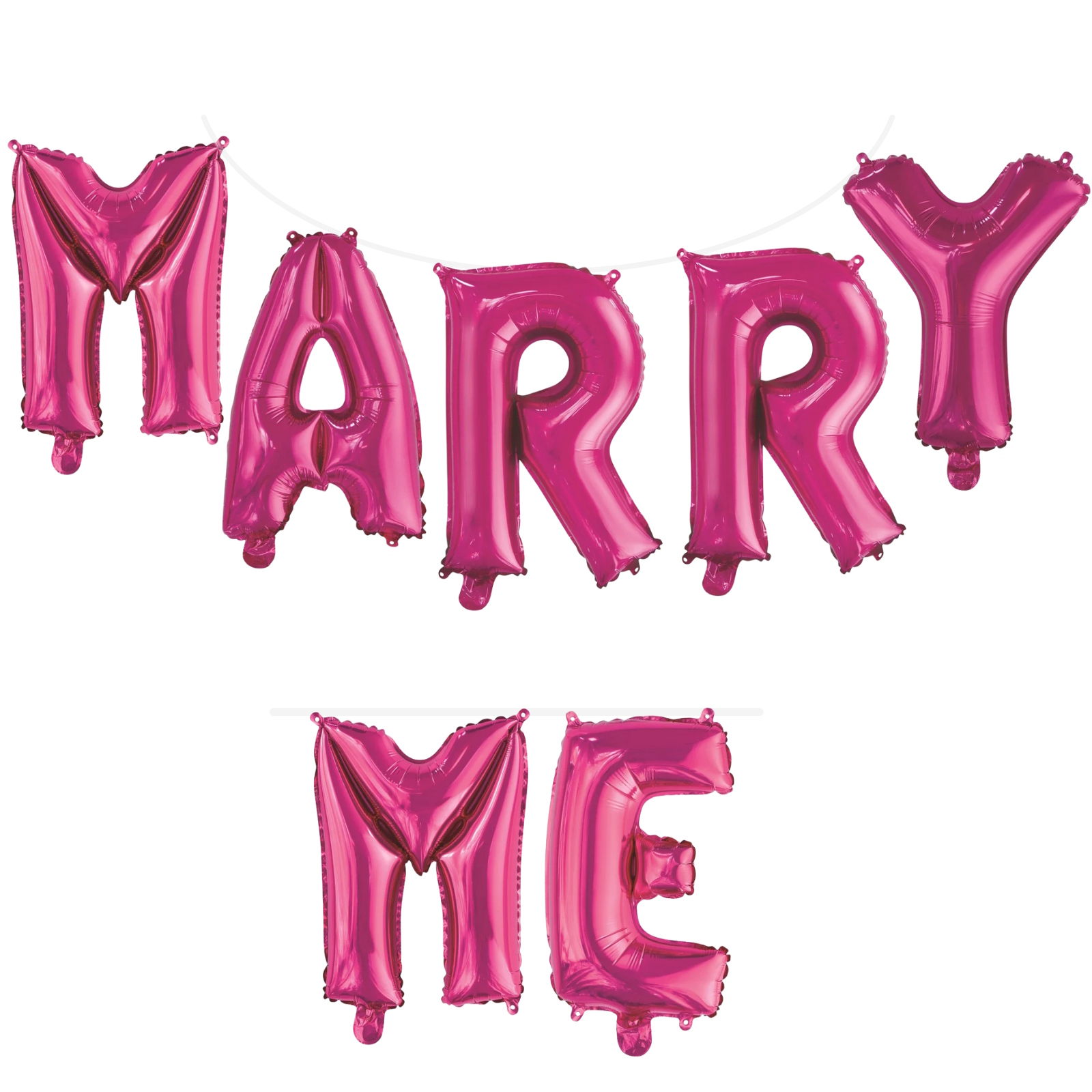 Hot Pink Marry Me Air Fill Foil Balloon Banner 