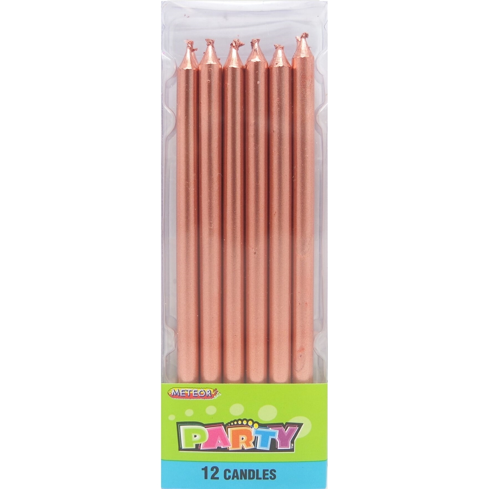 Rose Gold Birthday Candles (Pack of 12)