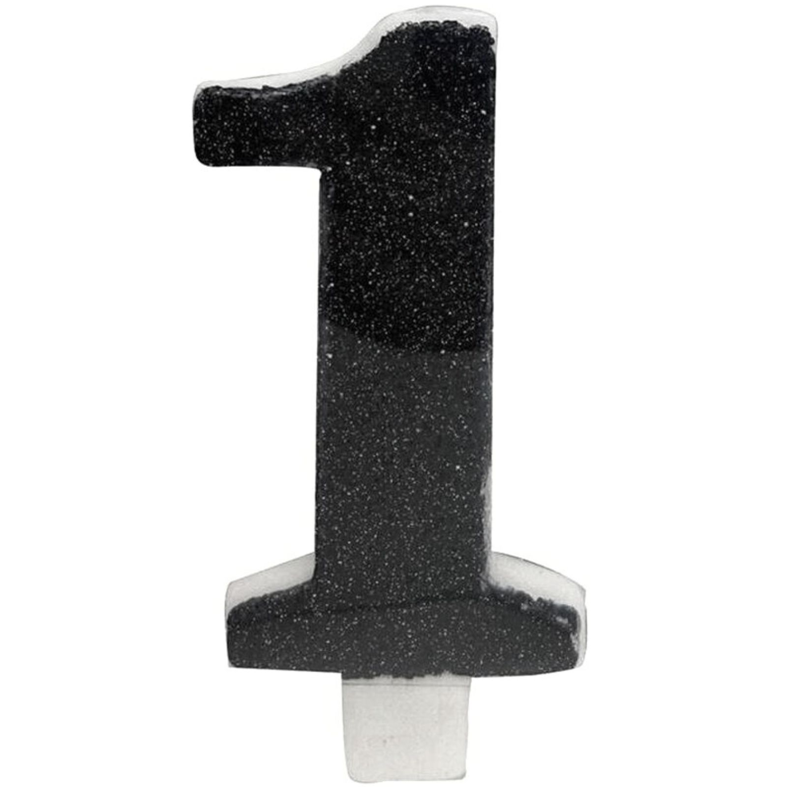 Black Glitter Accent Number 1 Candle