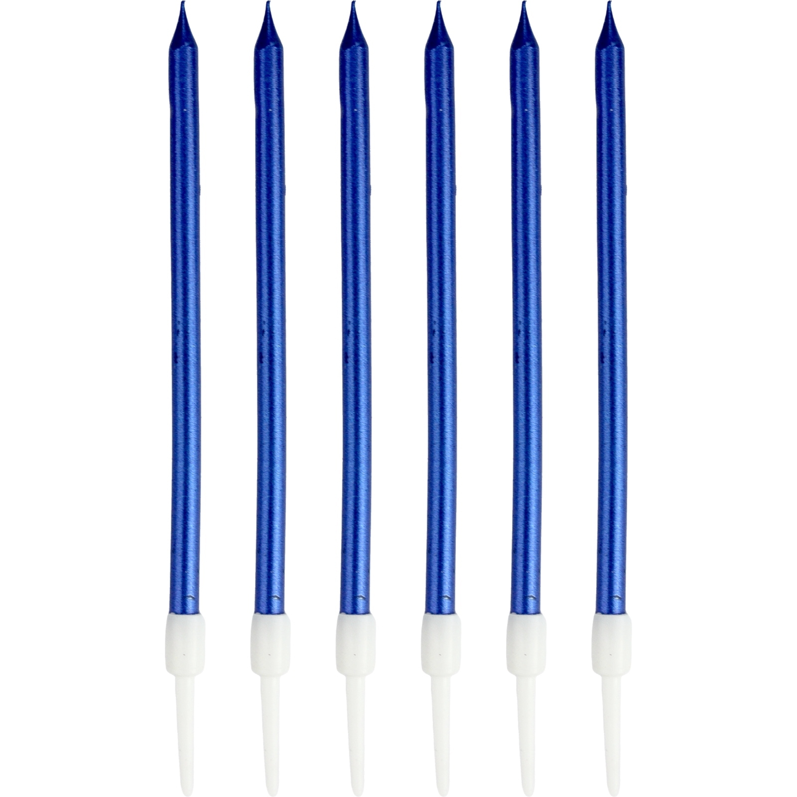 Metallic Blue Birthday Candles (Pack of 6)